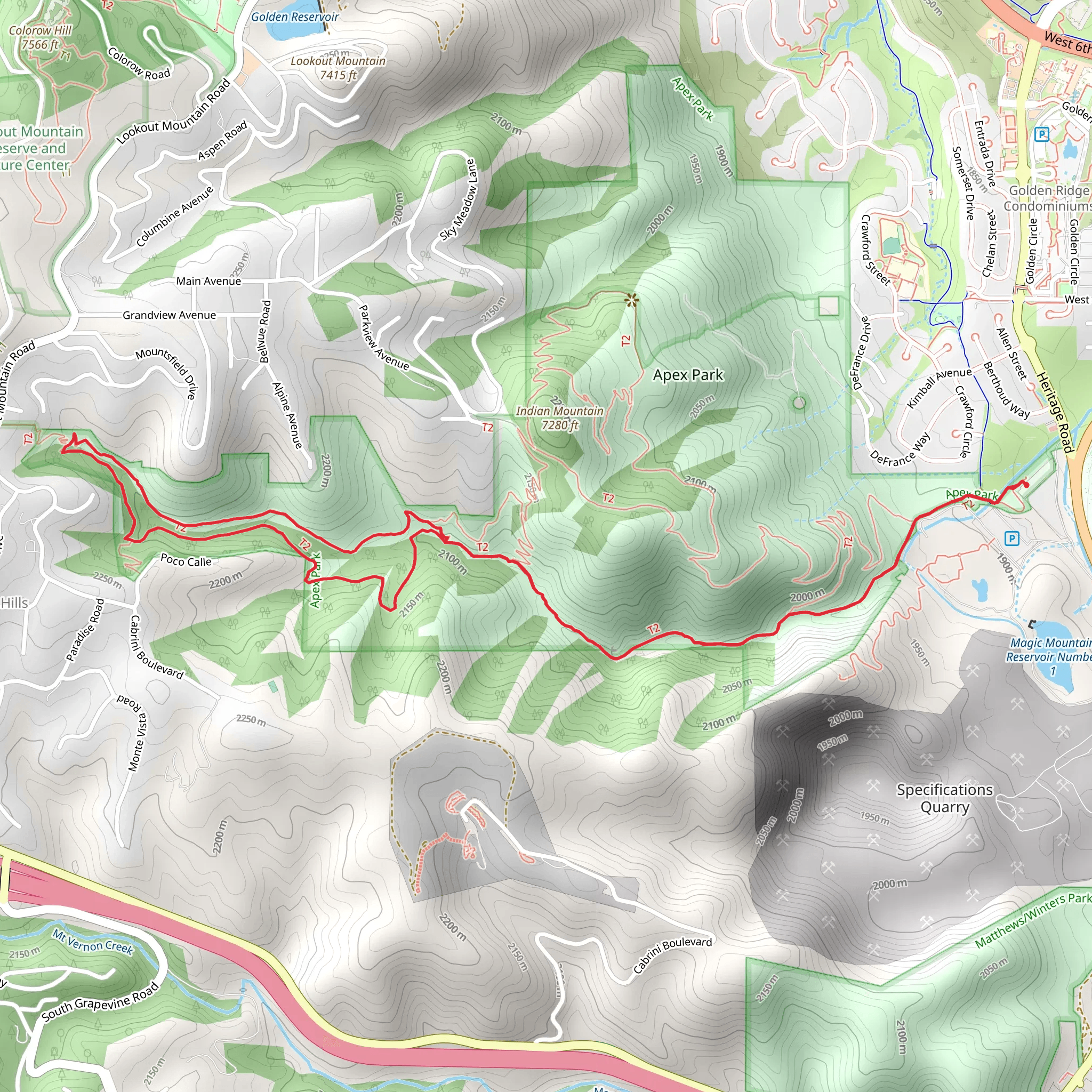 Argos, Enchanted Forest and Apex Loop Trail mobile static map