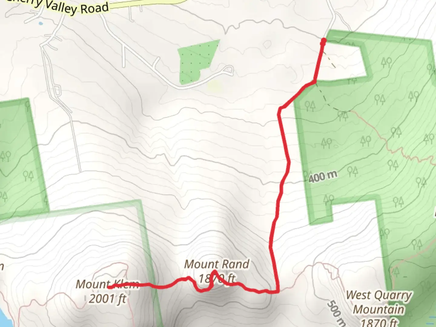 An image depicting the trail Mount Rand and Mount Klem Trail and its surrounding area.