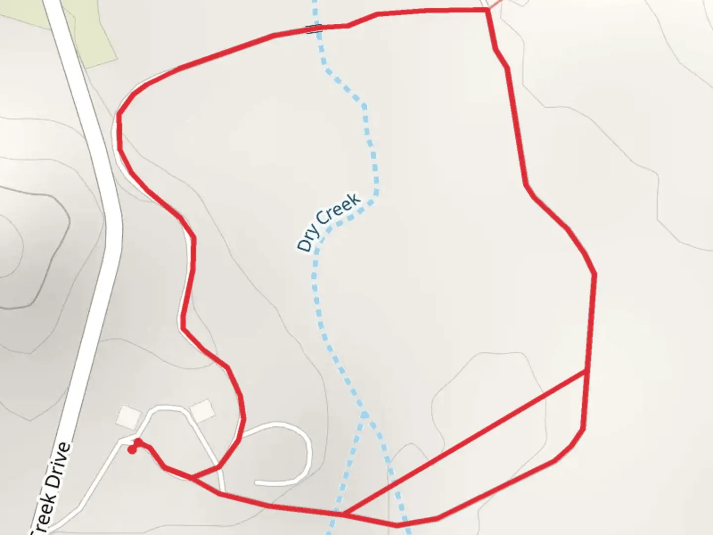 An image depicting the trail Dry Creek Loop and its surrounding area.