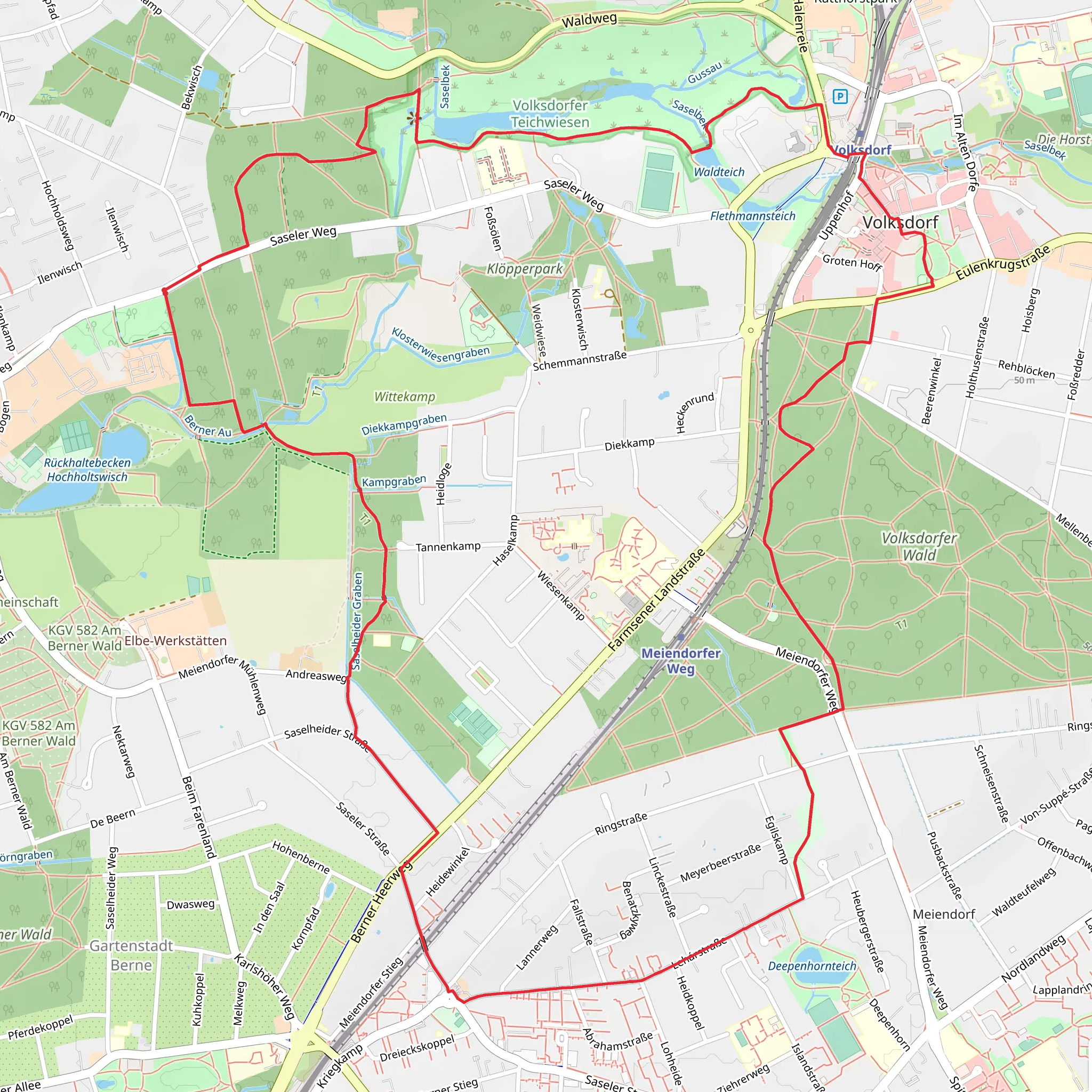Grosser Teich via Hundeauslaufzone mobile static map