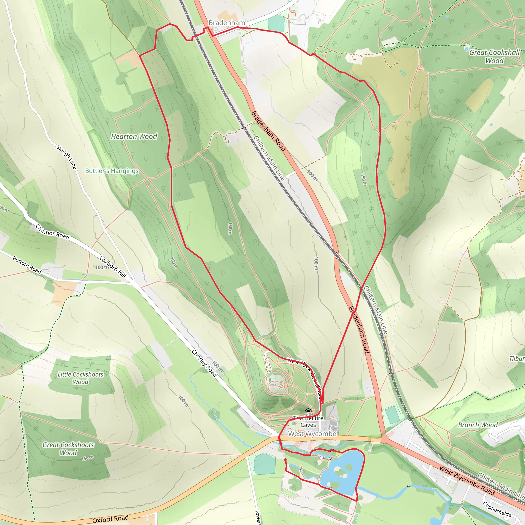 West Wycombe Park Loop Walk mobile static map