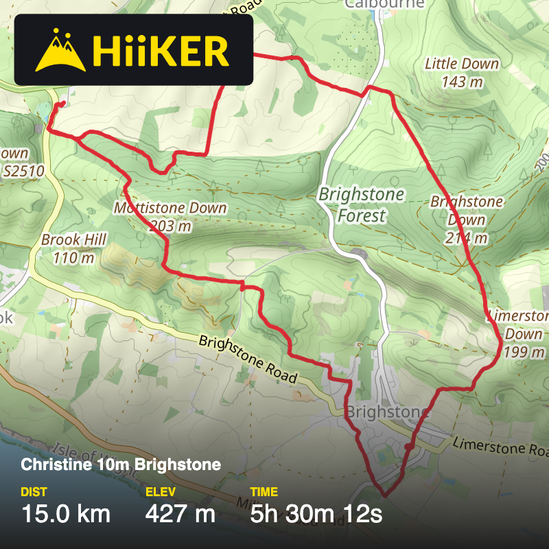 A map preview of the recording Christine 10m Brighstone .