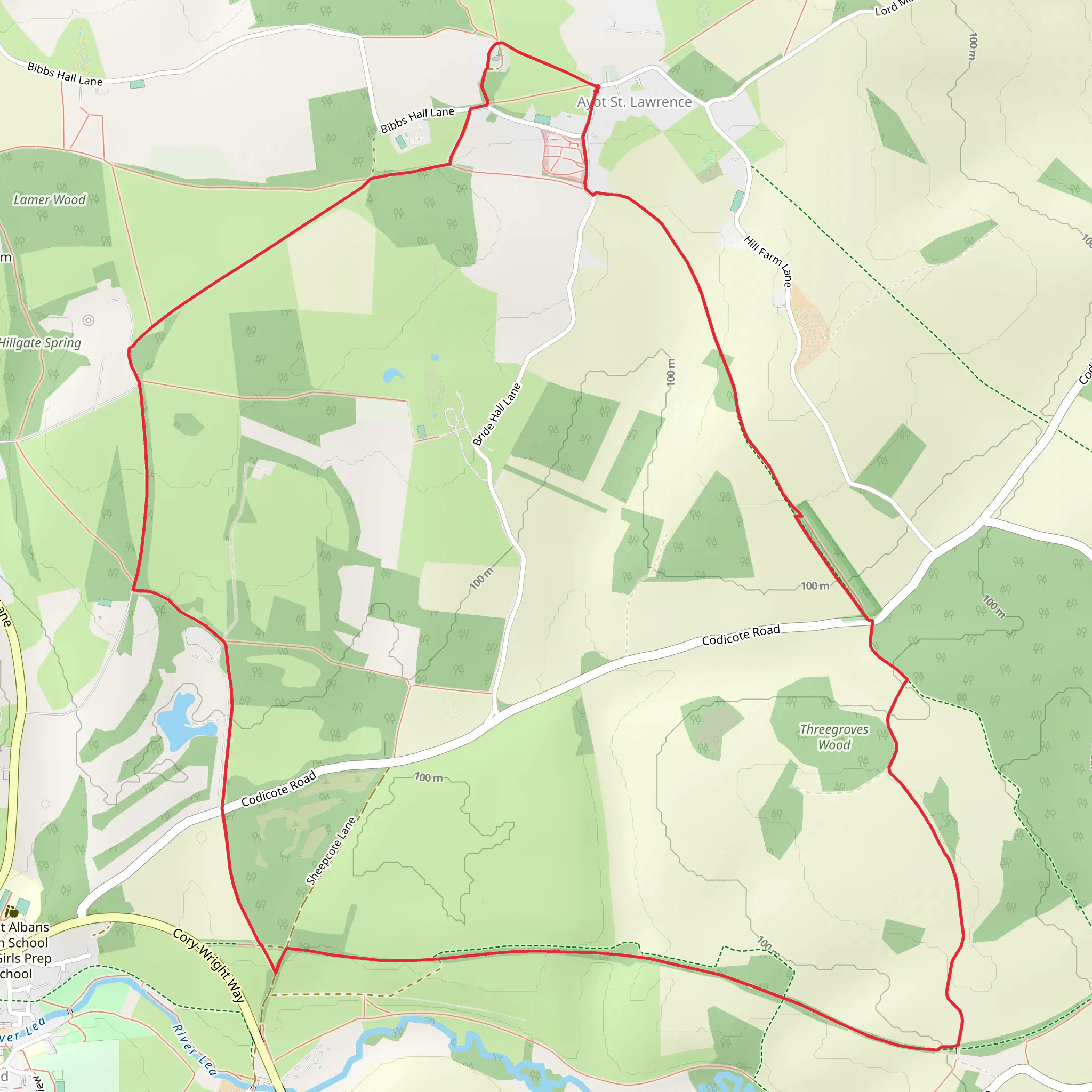 Ayot St Lawrence Circular mobile static map
