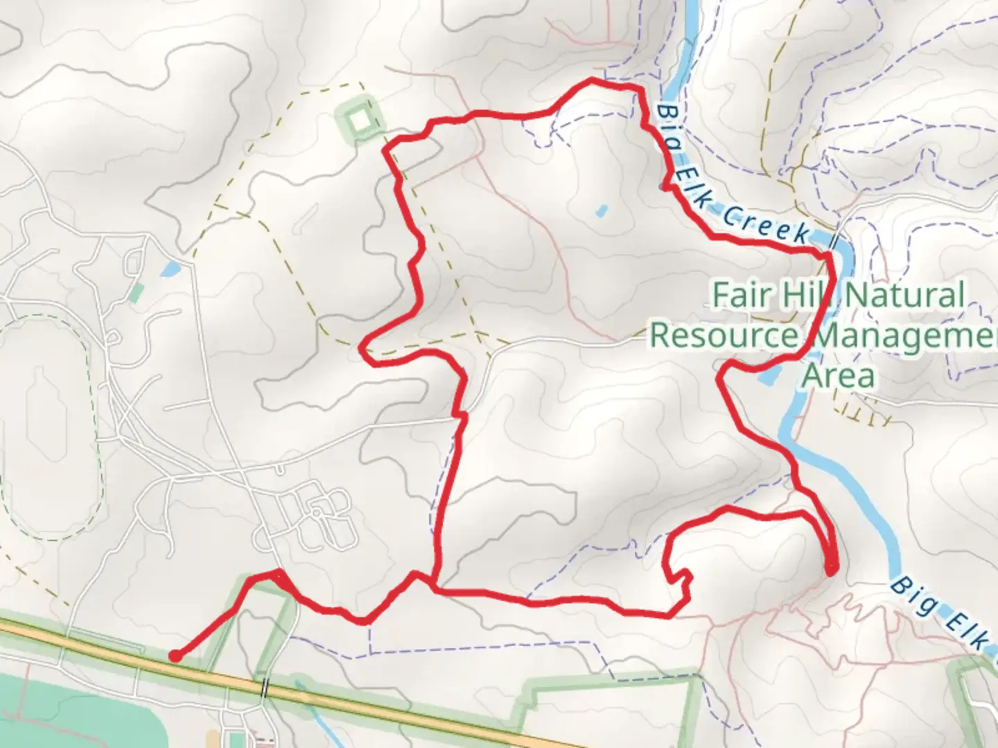 An image depicting the trail Big Elk Creek Loop and its surrounding area.