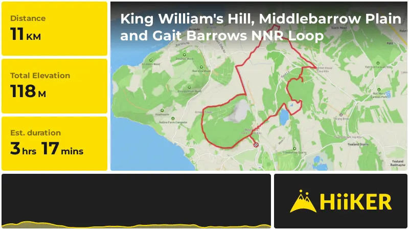 | King William's Hill, Middlebarrow Plain and Gait Barrows NNR Loop