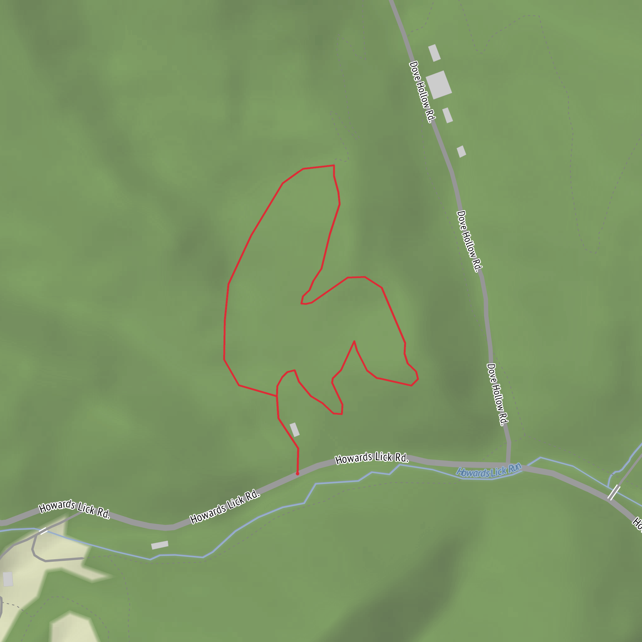 Branch Mountain Trail and Shingle Mill Ln Trail mobile static map