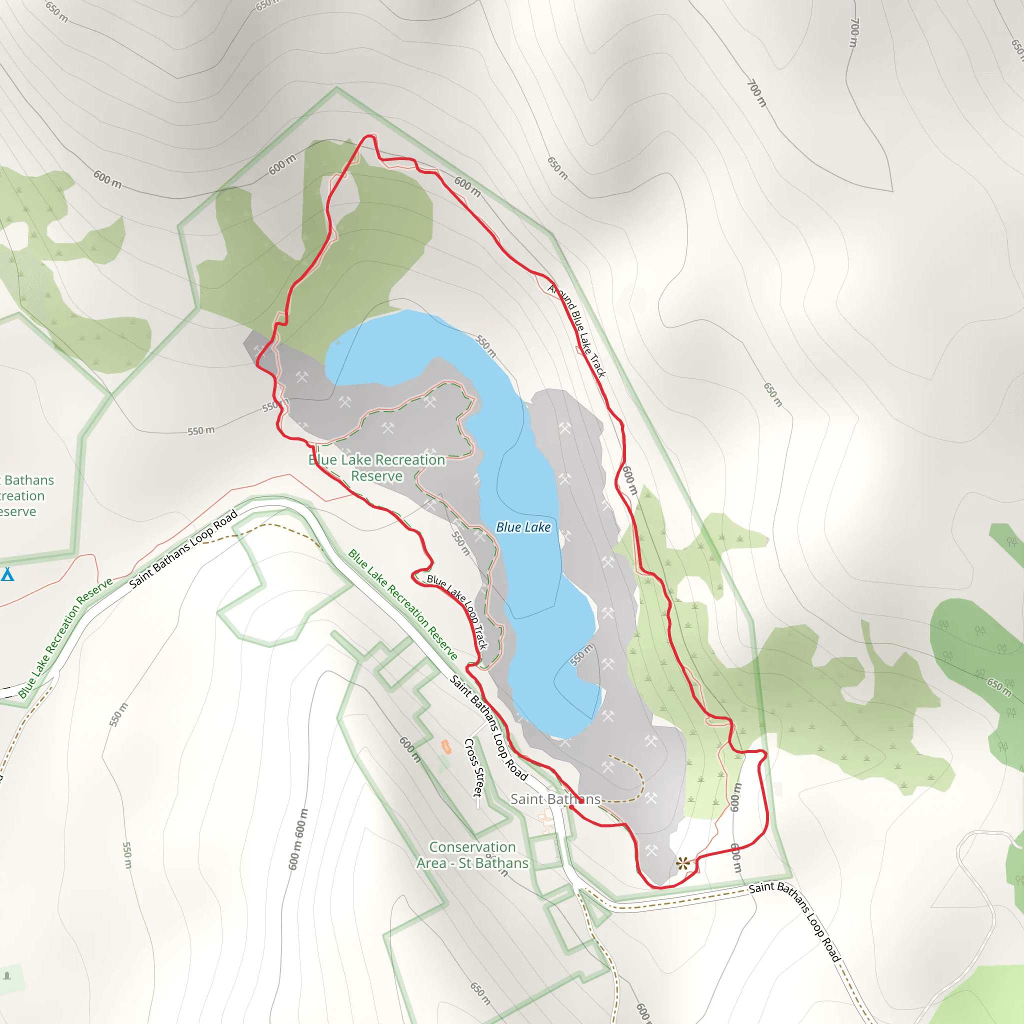 Around Blue Lake Loop Track mobile static map