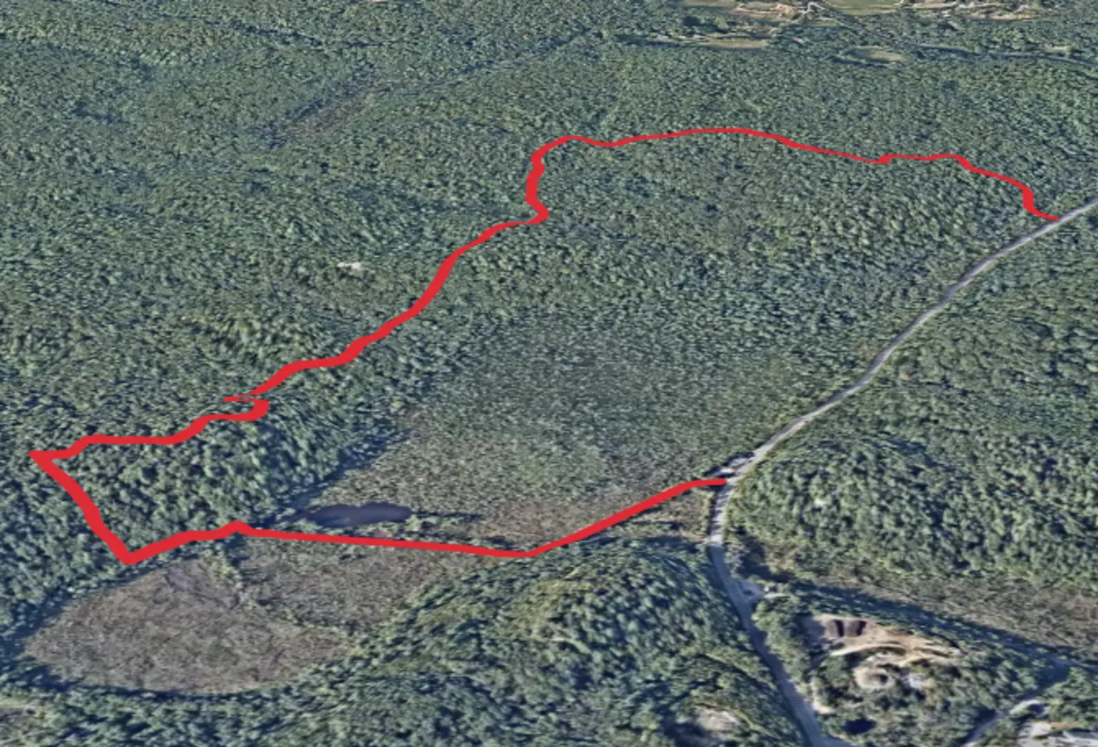 An image depicting the trail Hunsley Hills Loop and its surrounding area.