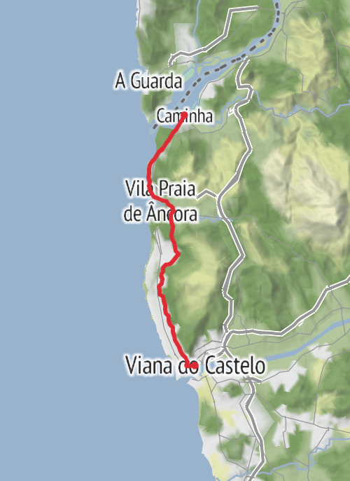 Hike on Portugese Coastal Camino mobile static map