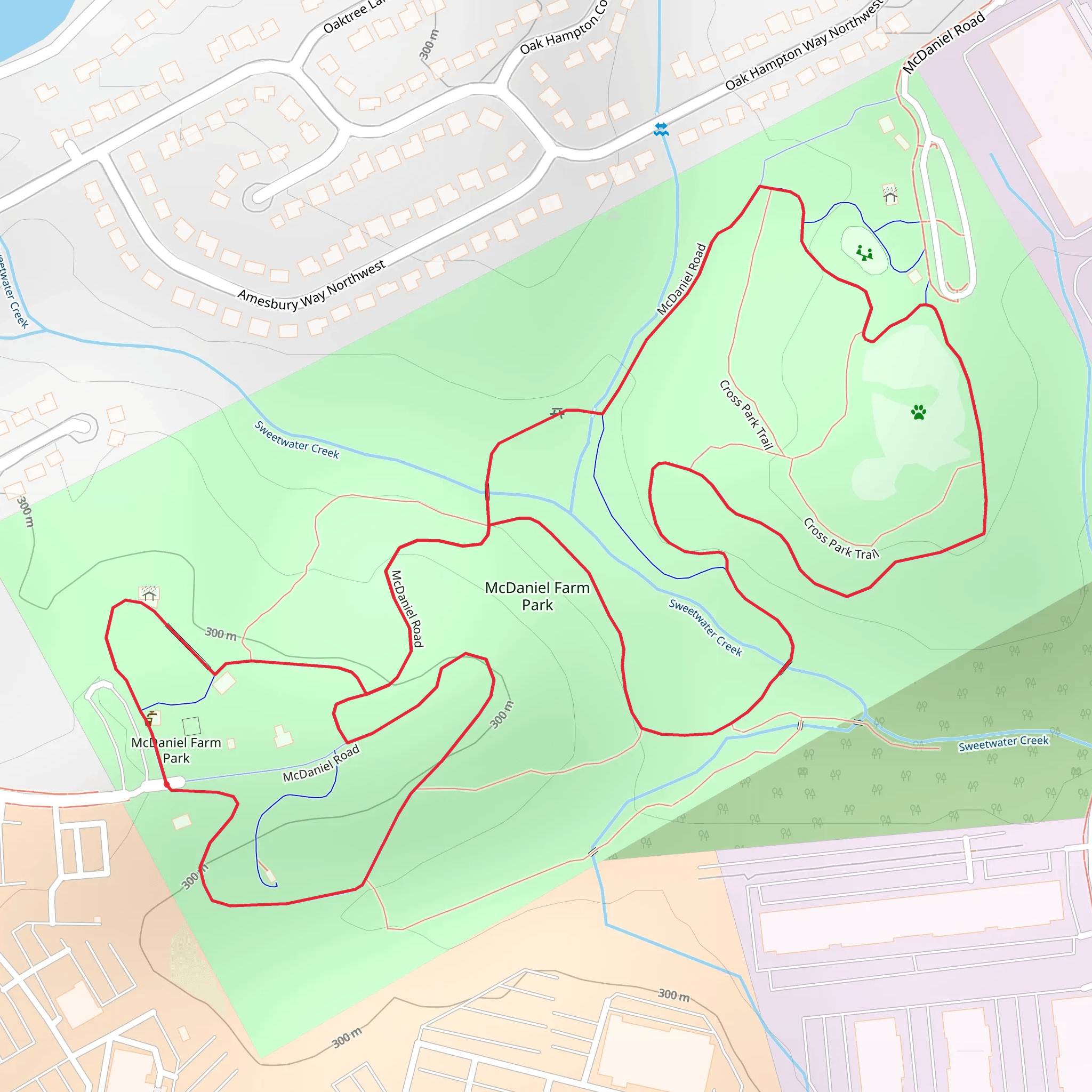 McDaniel Farm Park Loop mobile static map
