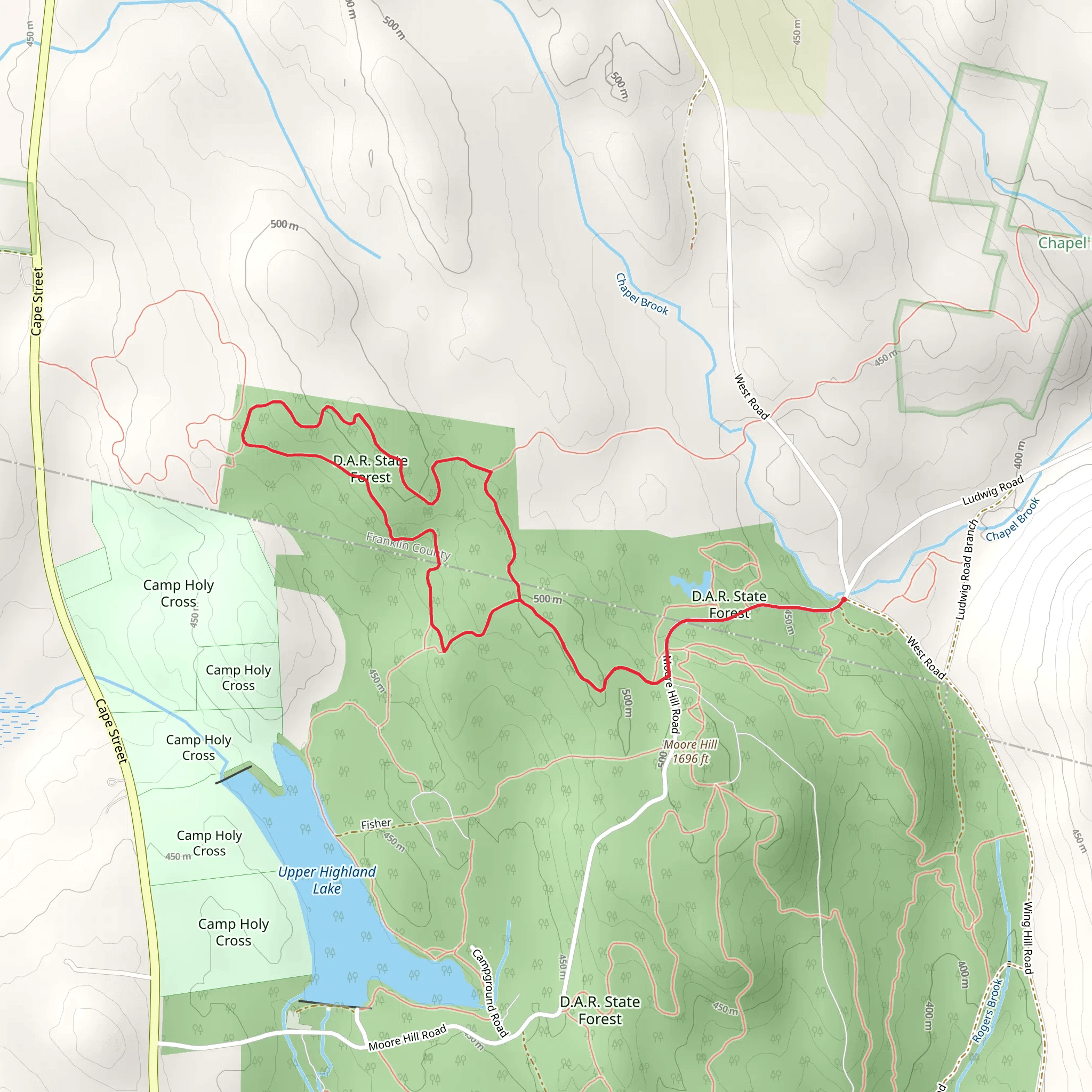 Moore Run Loop Trail mobile static map