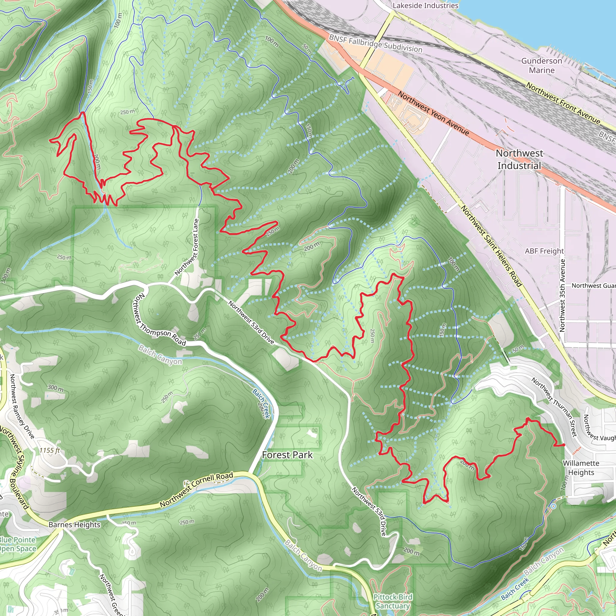 Wildwood and Nature Loop Trail mobile static map