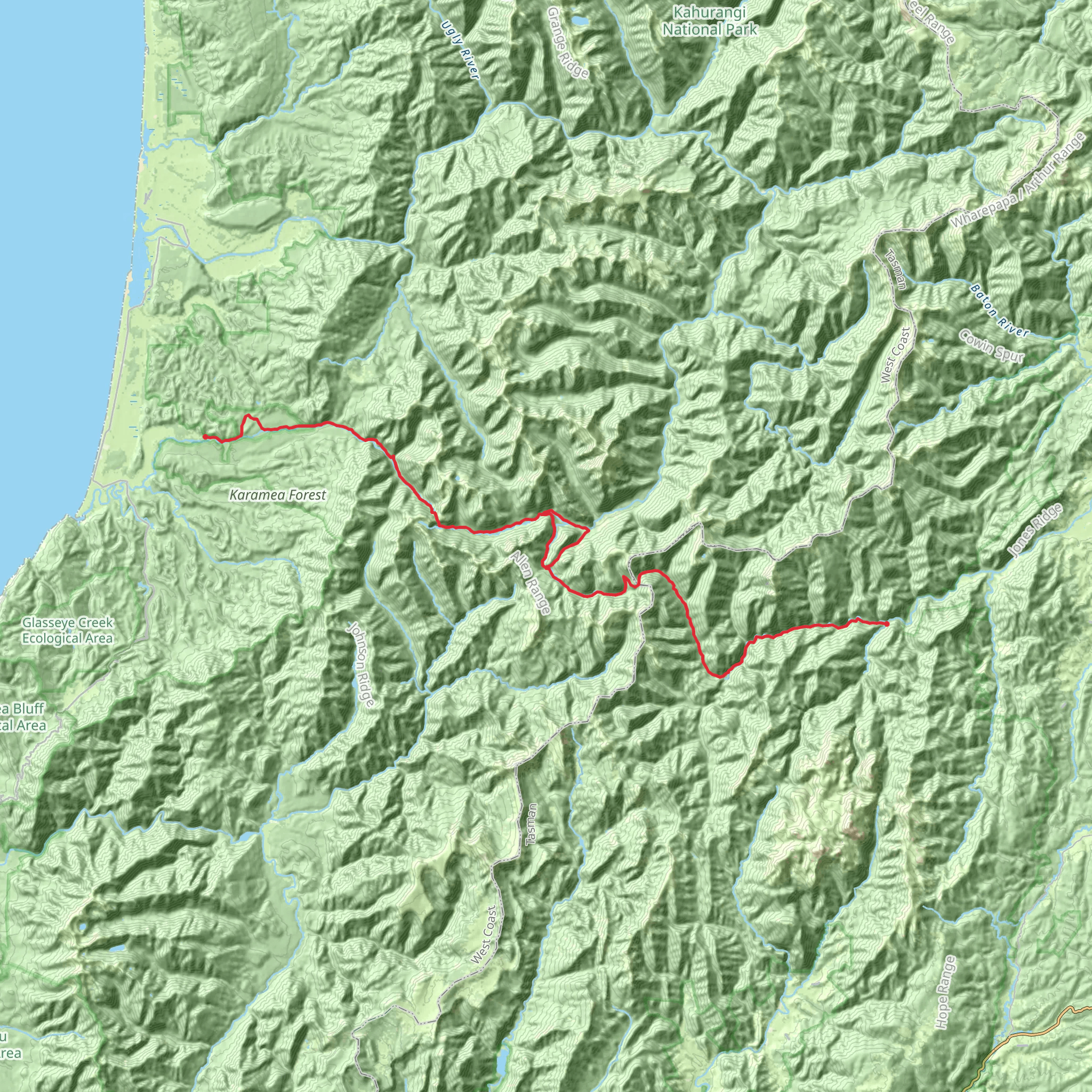Wangapeka Track mobile static map