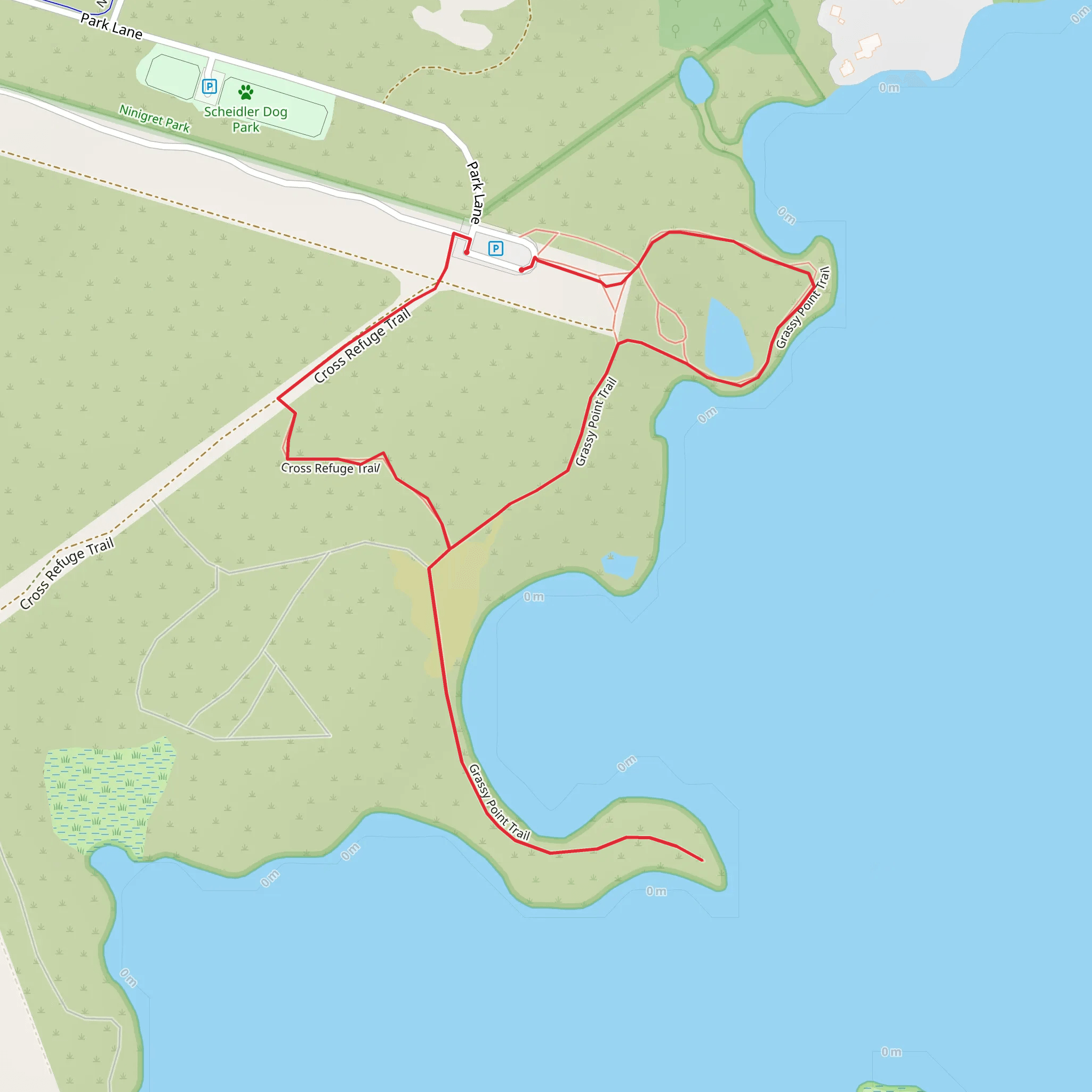 Grassy point and Cross Refuge Loop Trail mobile static map