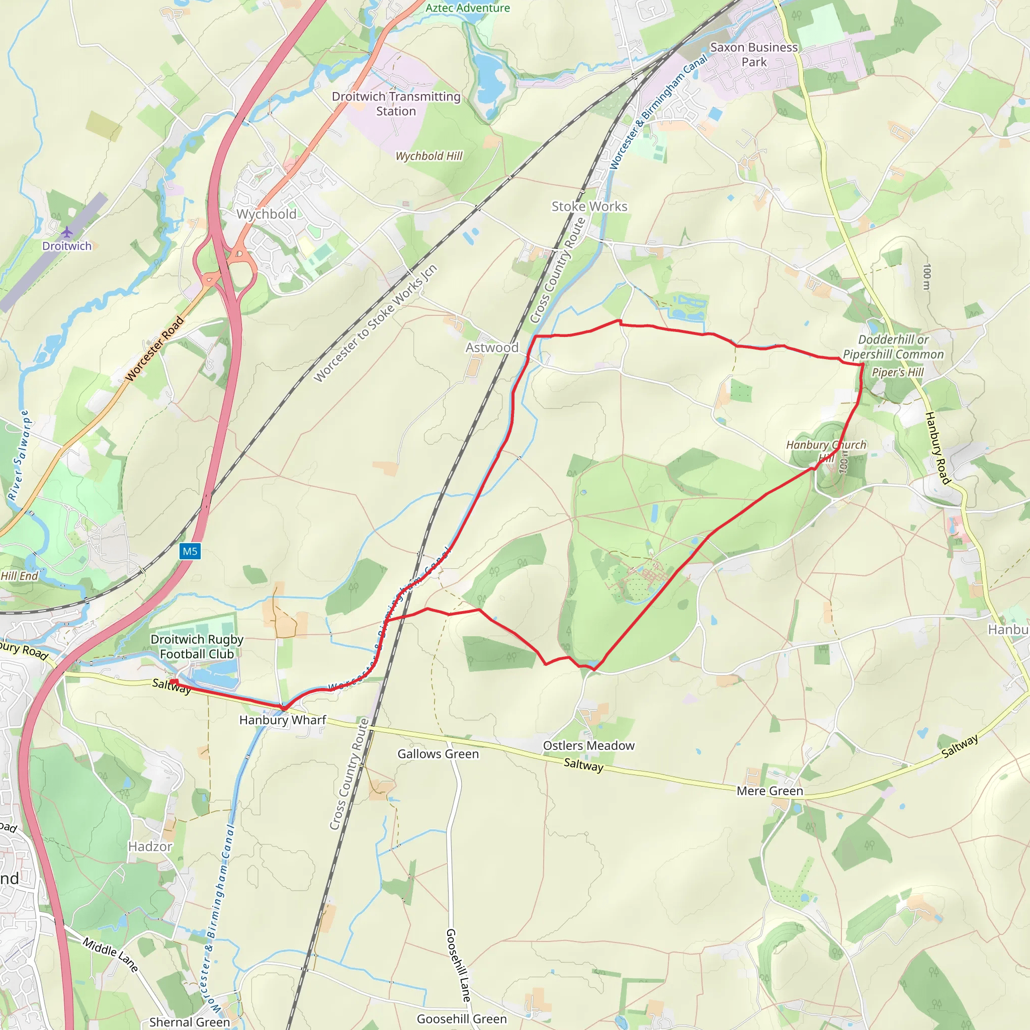 Hanbury Circular Walk mobile static map