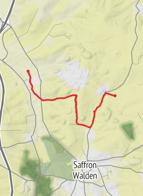 Hike from Little Chesterford mobile static map