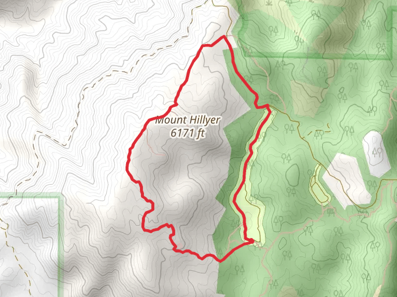 Mt Hillyer Trail from Horse Flats Campground