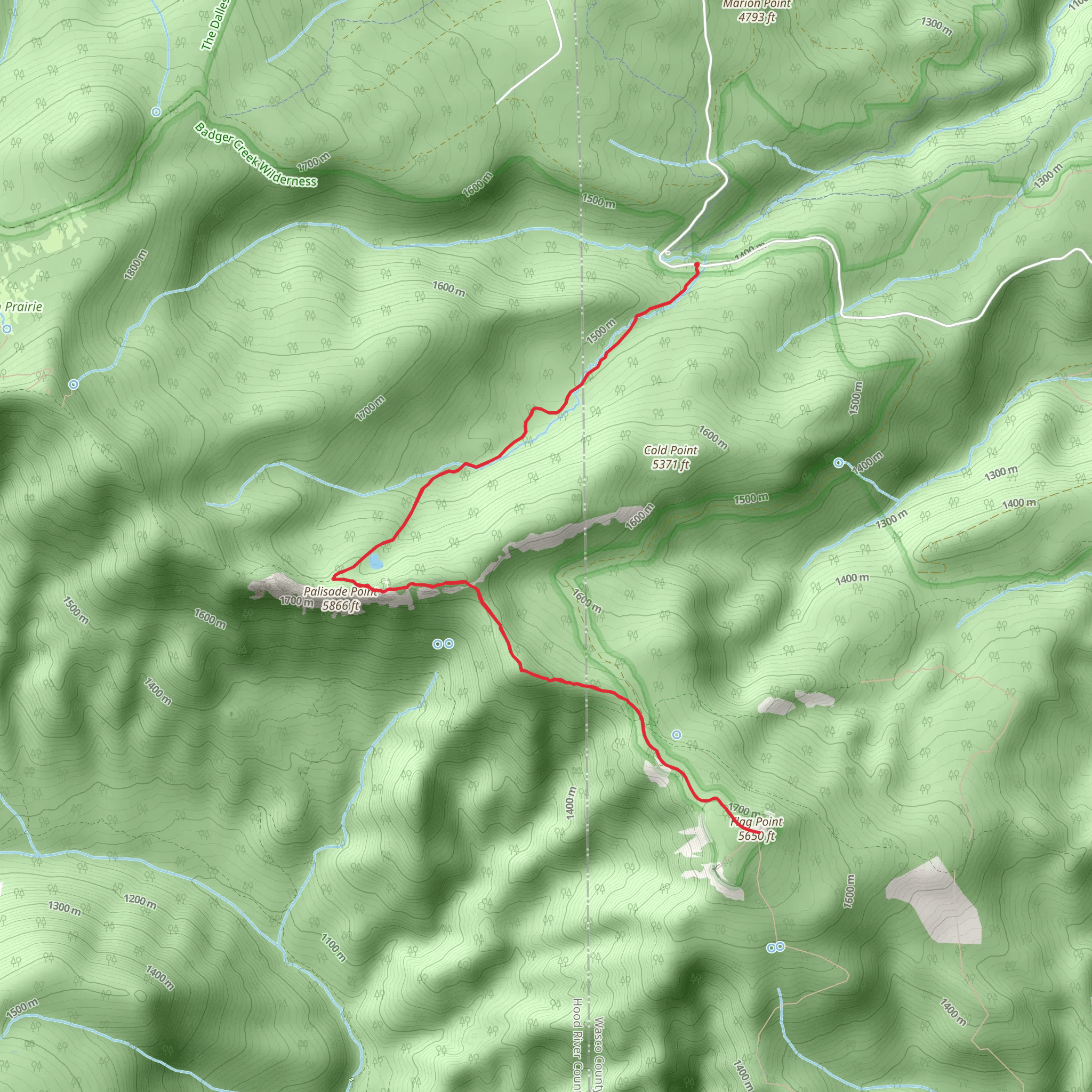 Flag Point via Flat Creek Trail mobile static map