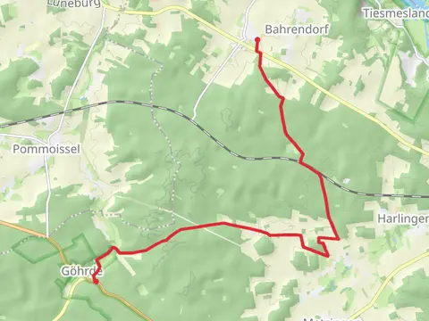 Wietzetze to Göhrde via Drawehn-Hoehenweg