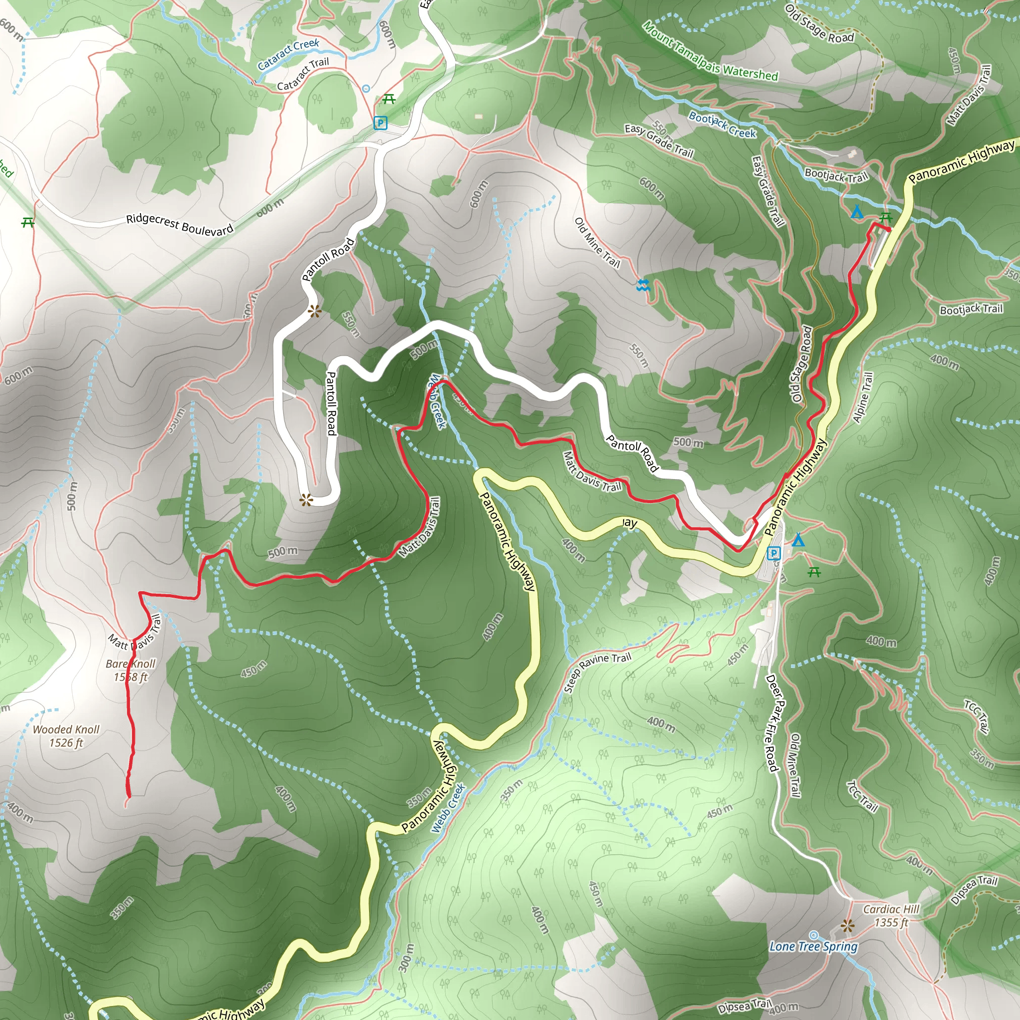 Wooded Knoll and Bare Knoll mobile static map