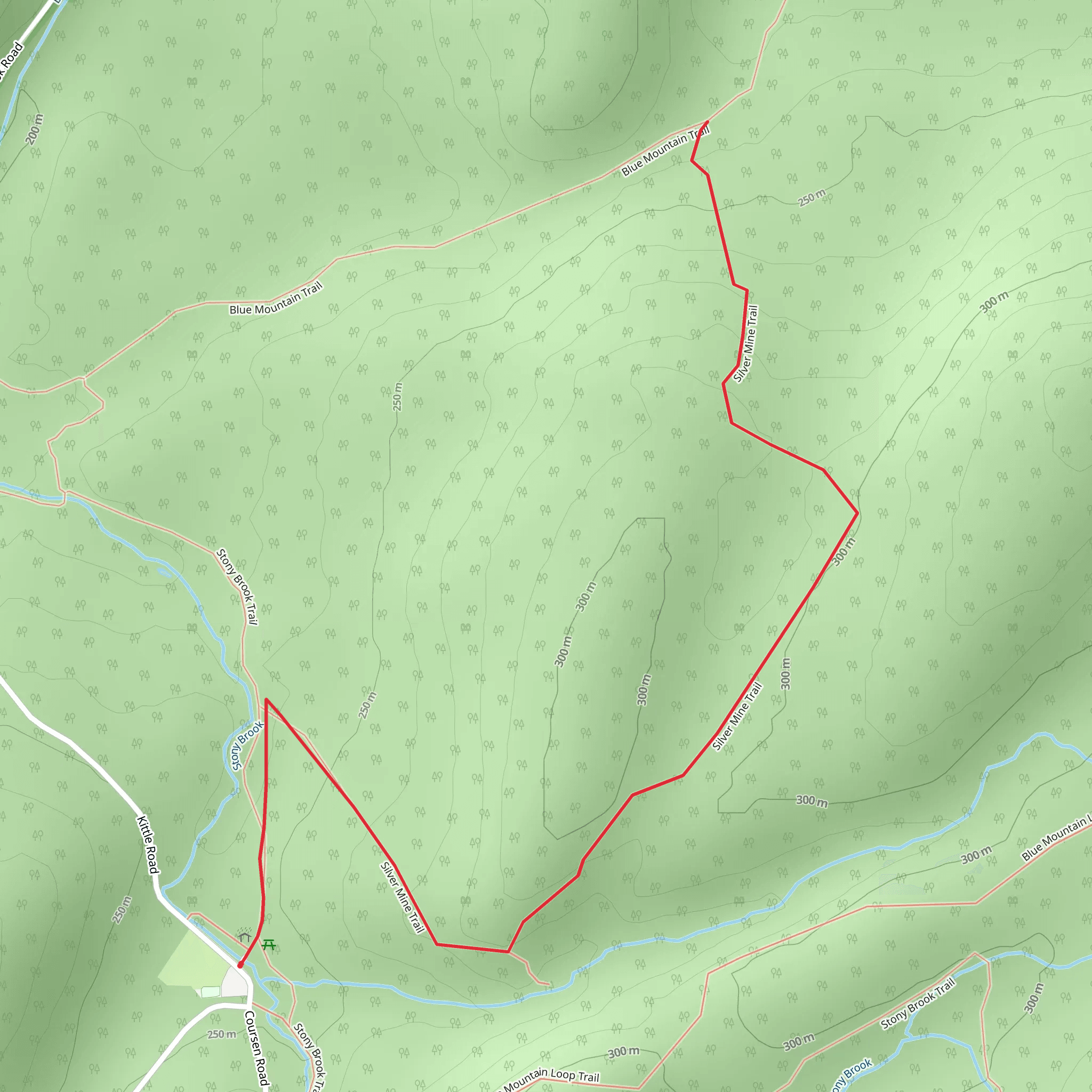 Stony Brook Trail and Silver Mine Trail mobile static map