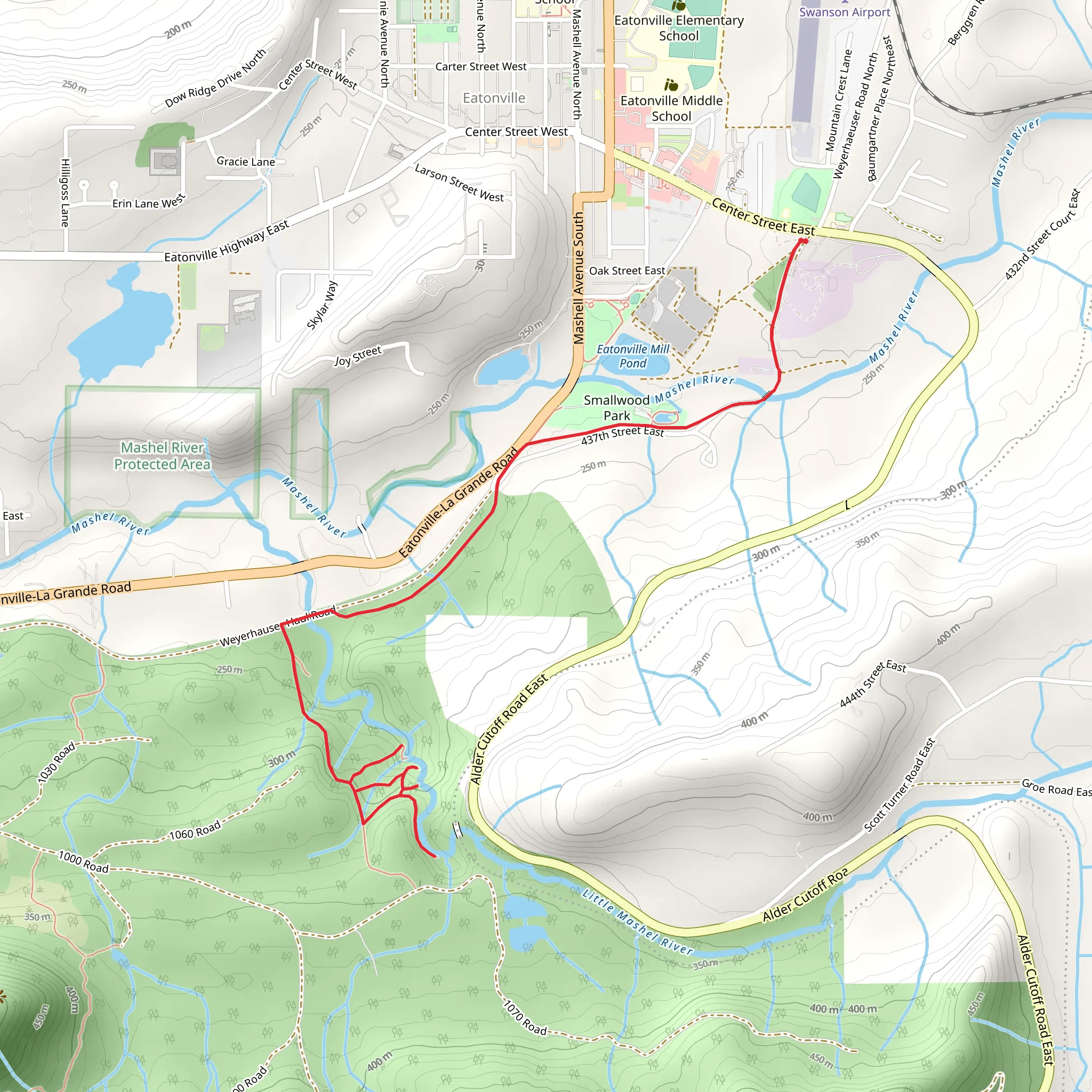 Bud Blancher Trail and Little Mashel River and Falls mobile static map