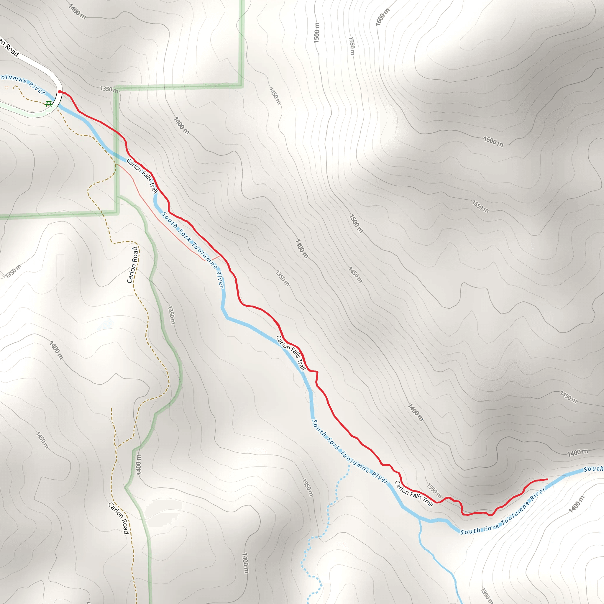 South Fork Tuolumne River mobile static map