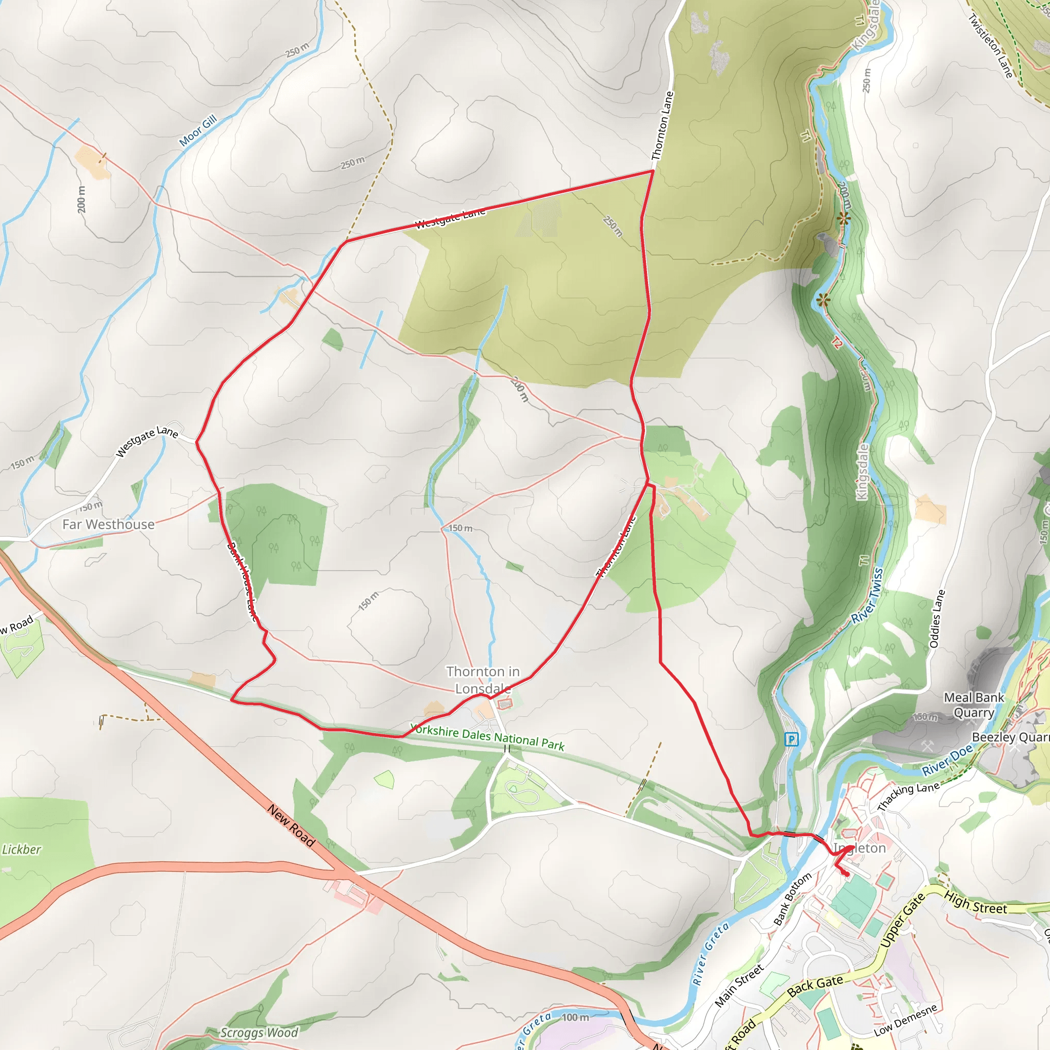 Wethouse Walk - Route 3 mobile static map