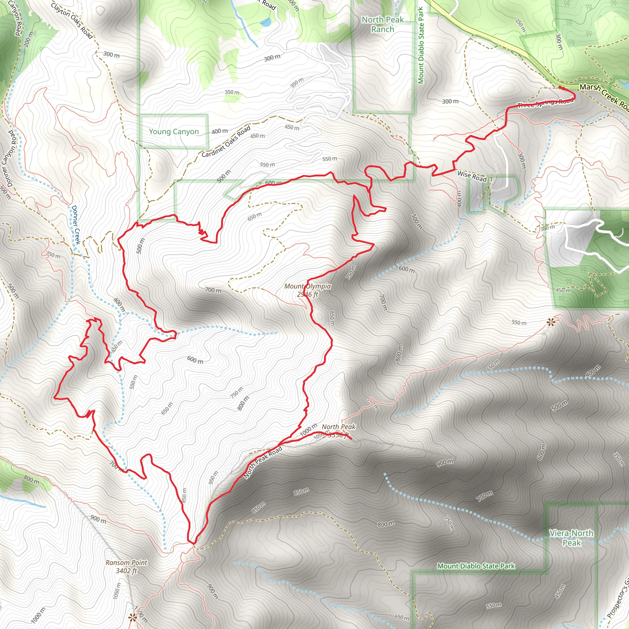 Mount Olympia Loop via East Trail and ADT mobile static map