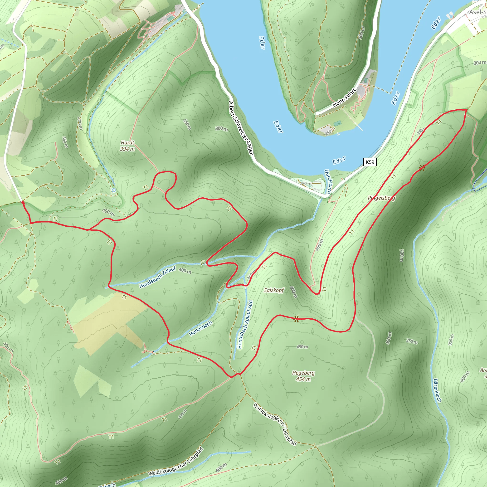 Ringelsberg, Hegeberg and Bettelkopf Loop mobile static map