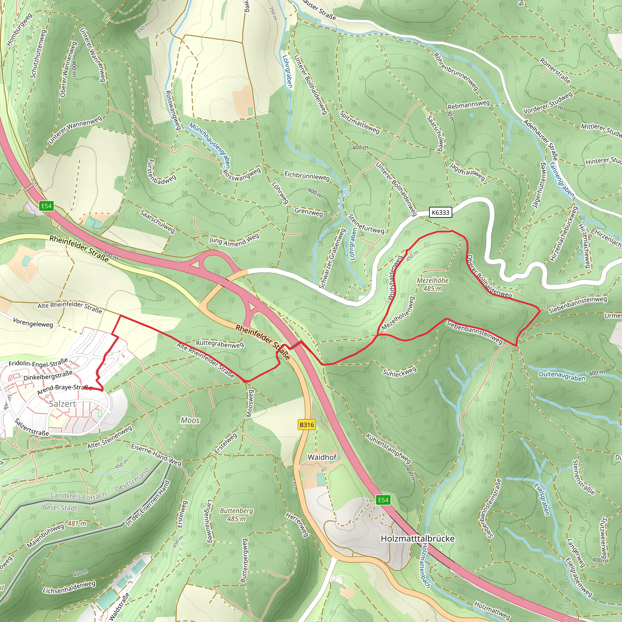 Mezelhöhe Loop mobile static map