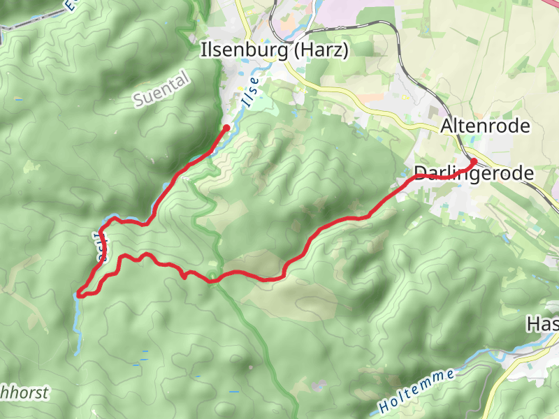 Ilsenburg Kurpark to Darlingerode via Harzklub Weg and Brockenlauf