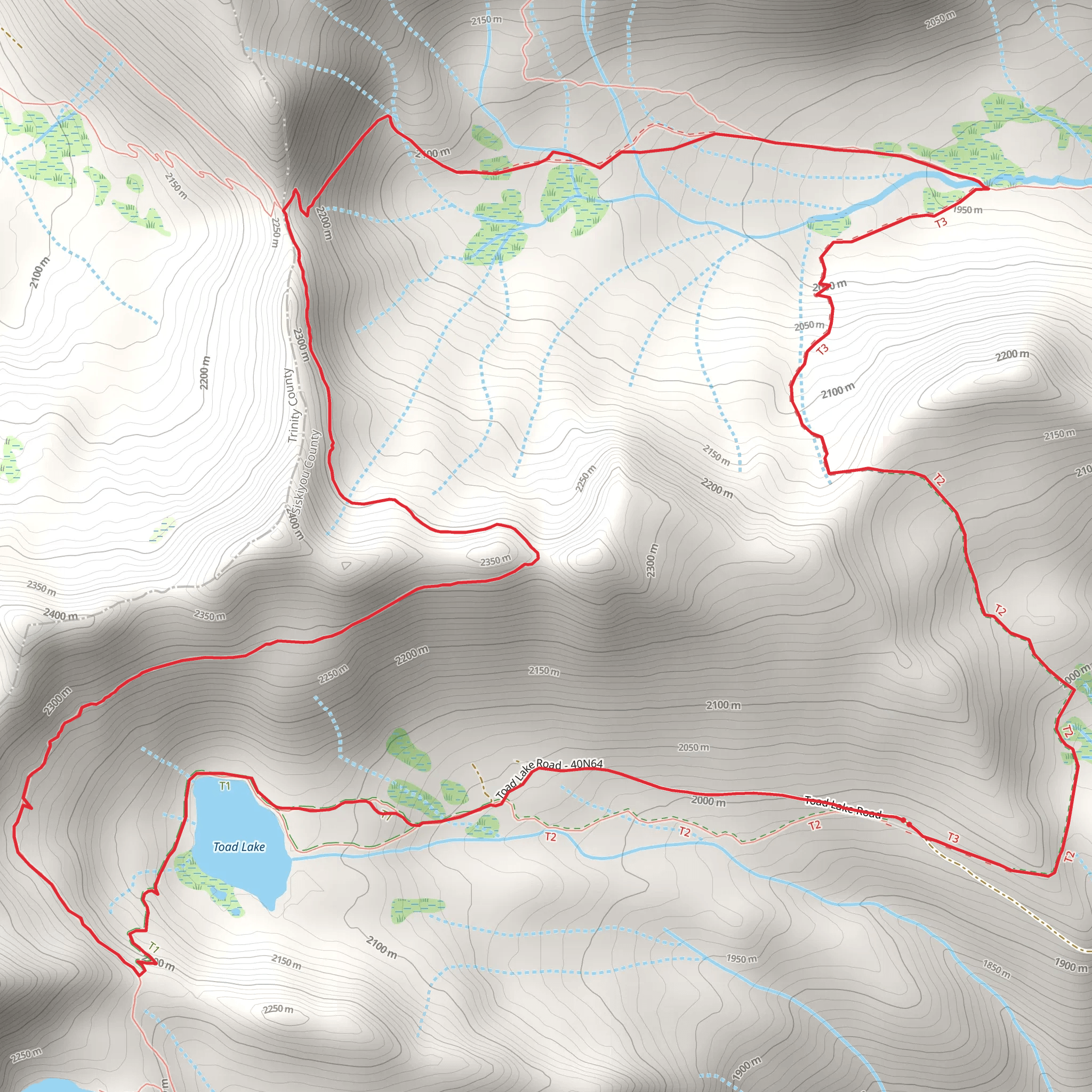 Sisson Callahan and Toad Lake Loop Trail mobile static map