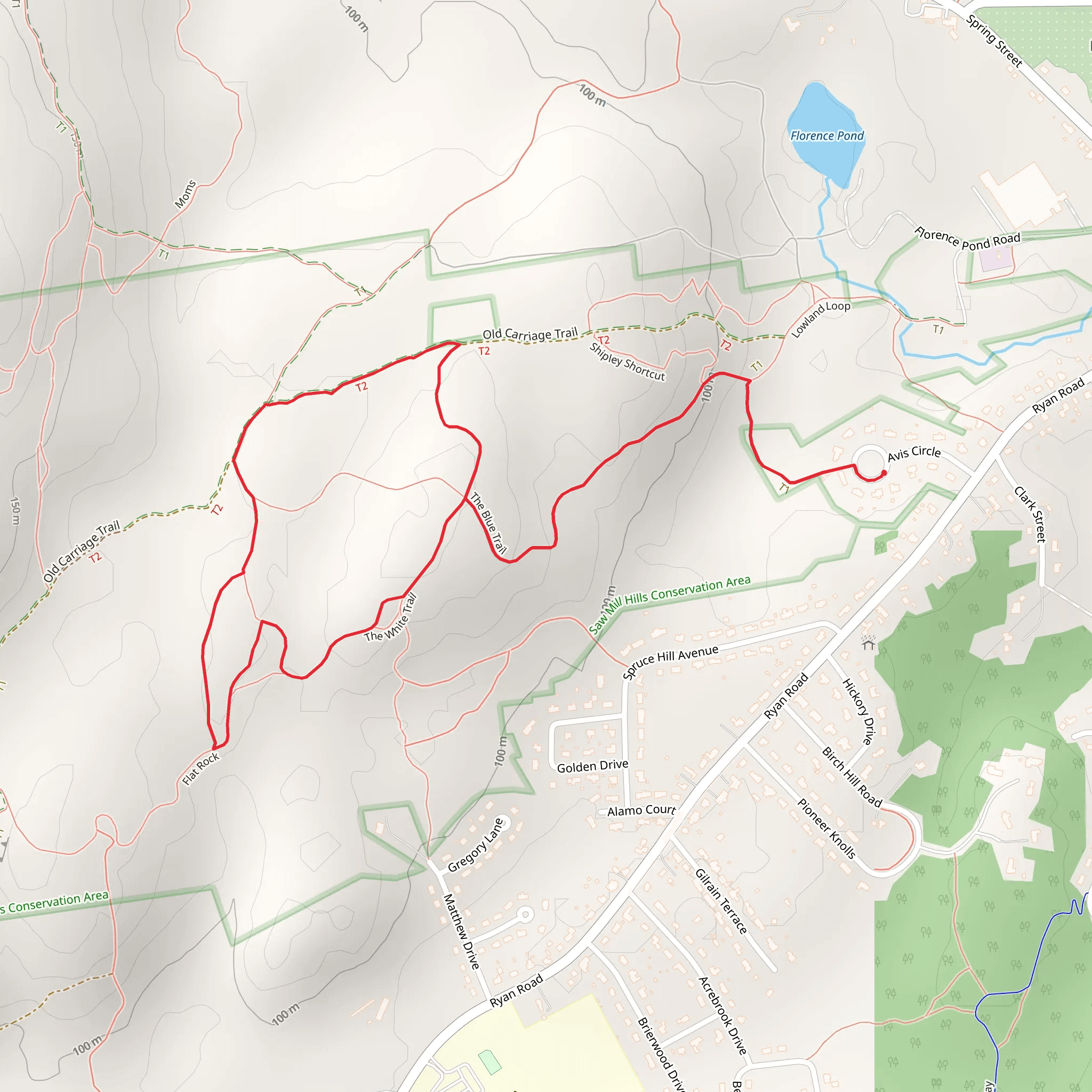 Sawmill Hills Conservation Area North Loop mobile static map