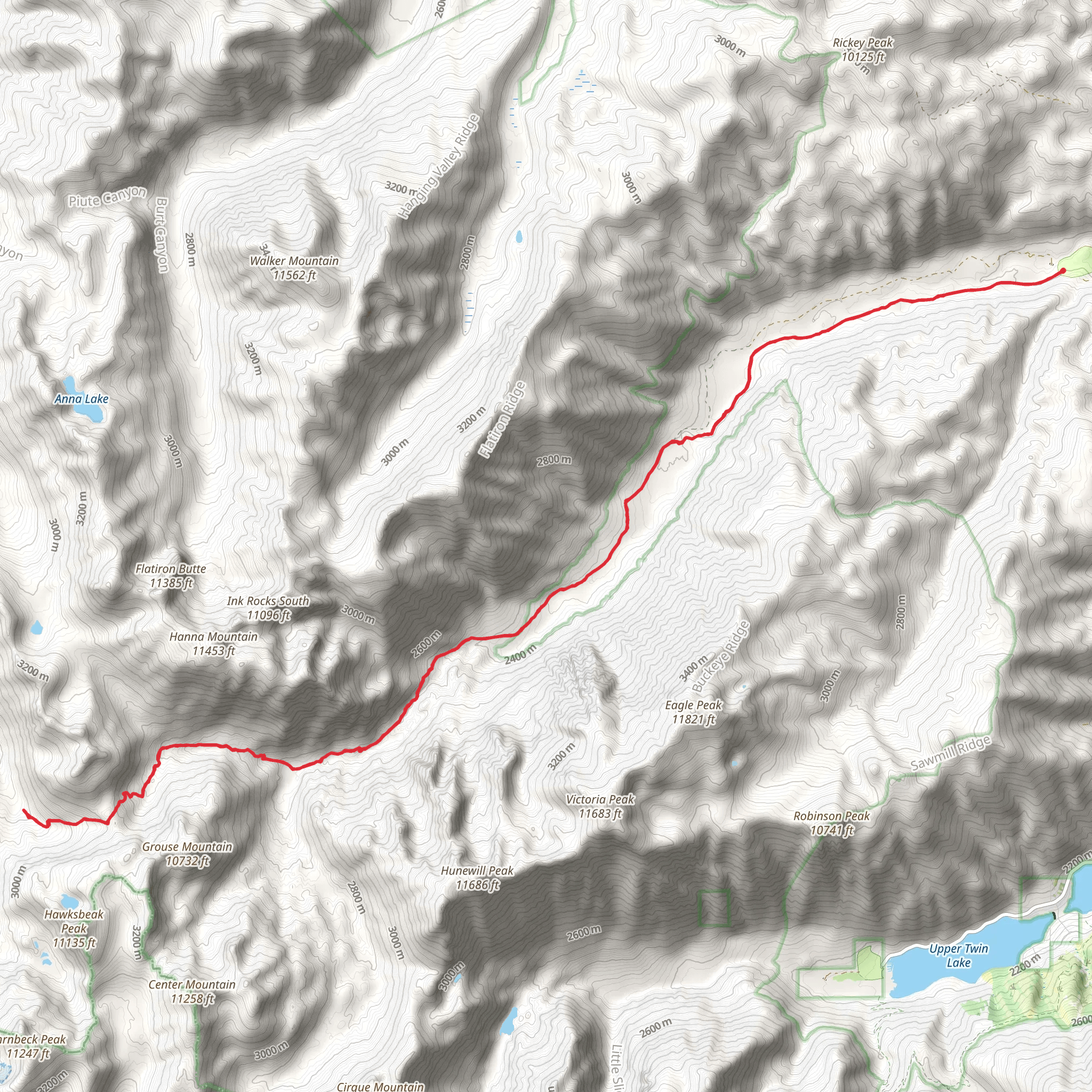 Buckeye Creek via Buckeye Canyon Trail mobile static map