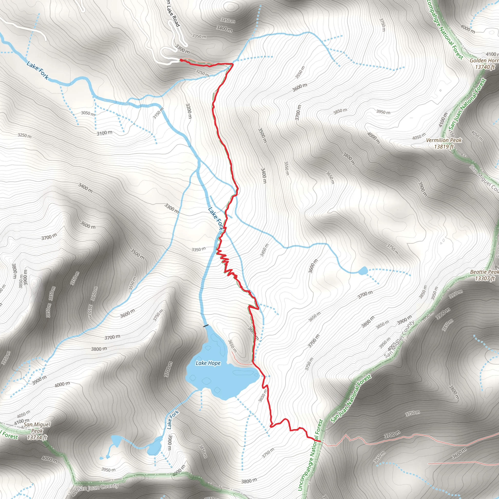 Hope Lake Trail mobile static map