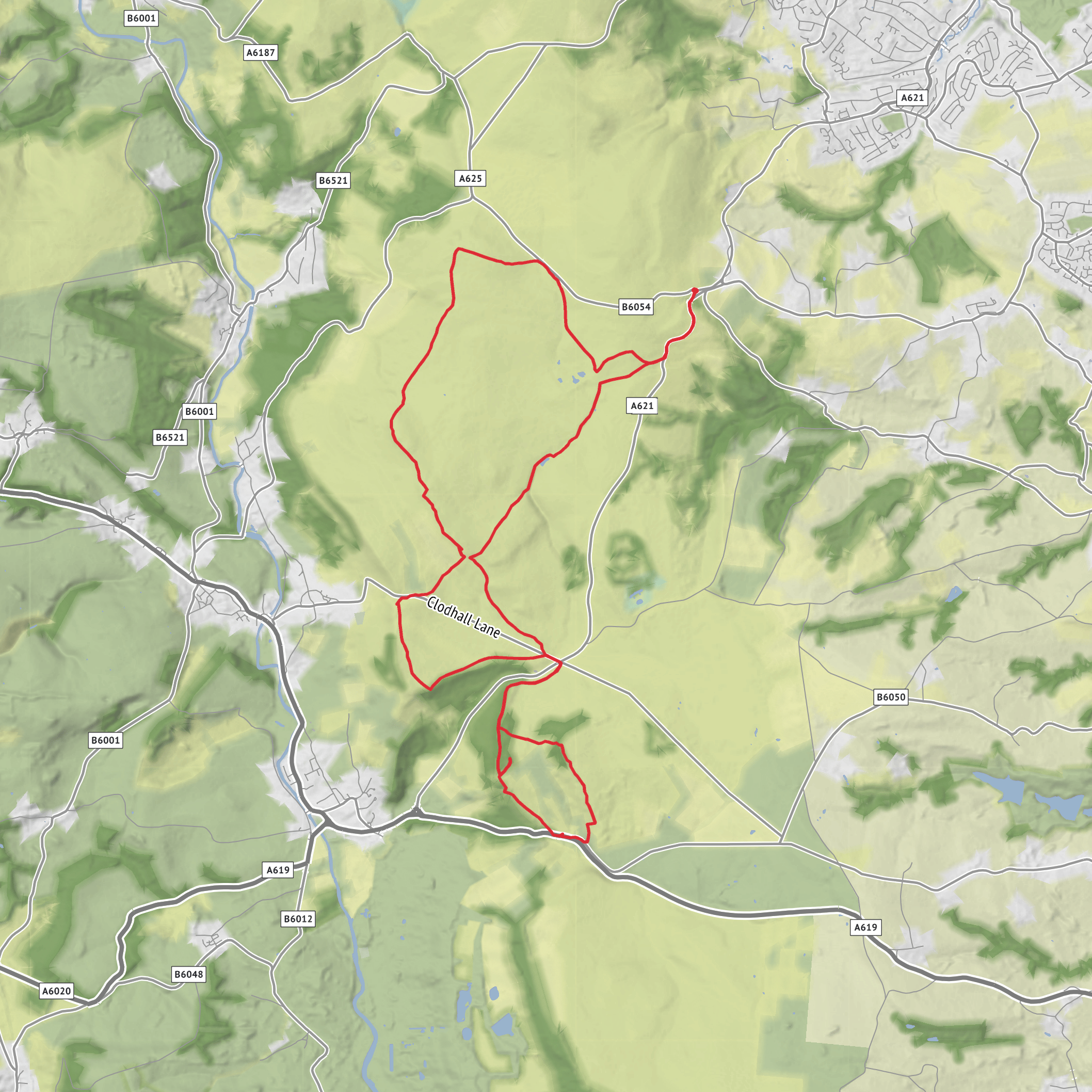 Owler Bar, Gardom, Birchen and other Edges loop mobile static map