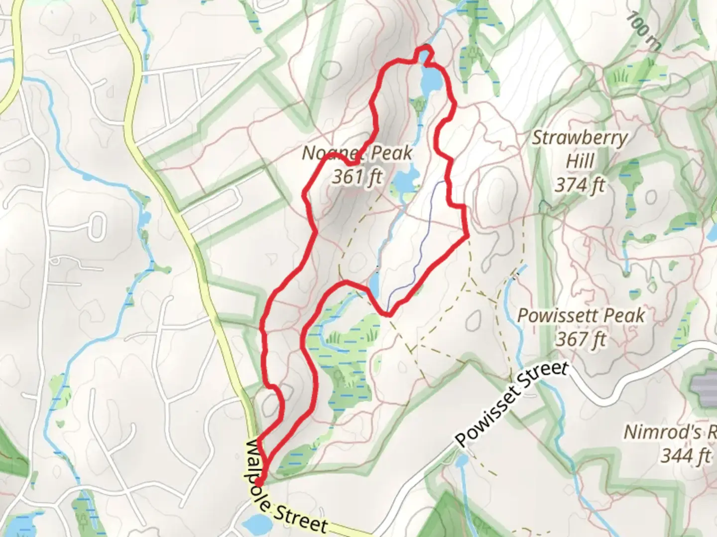 An image depicting the trail Noanet Peak Loop and its surrounding area.