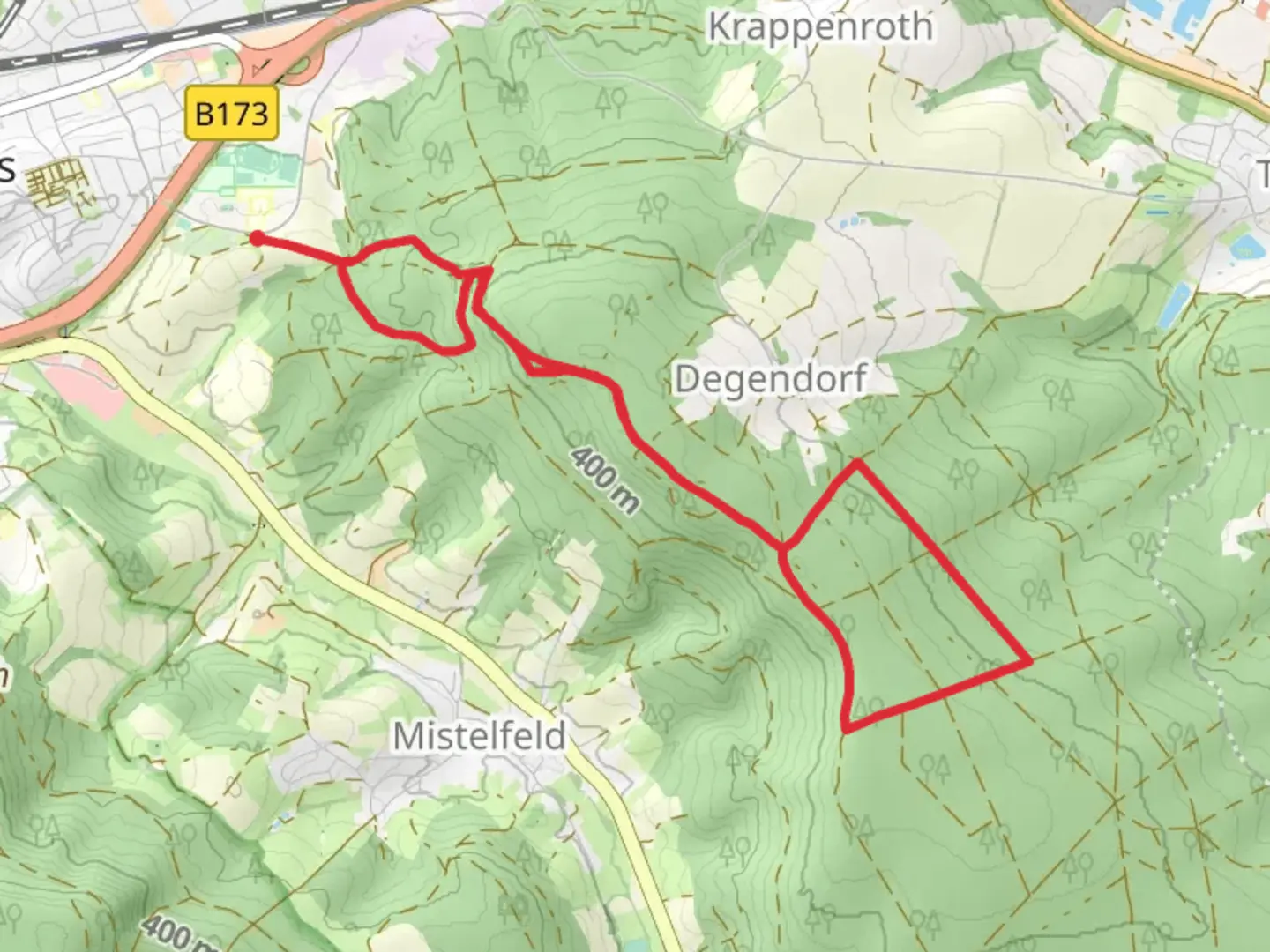 An image depicting the trail LIF Rosa and LIF Blau and its surrounding area.