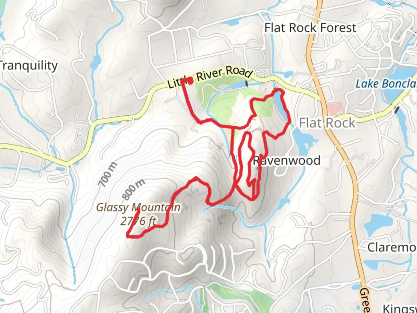 An image depicting the trail Little Glassy Mountain and Front Lake via Memminger Loop Trail and its surrounding area.