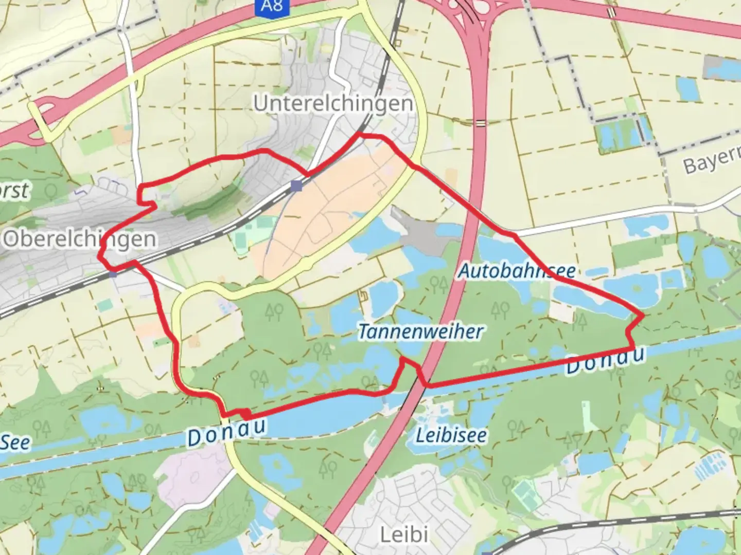 An image depicting the trail Donau via Wiesental Tour and Panorama Hoehenweg and its surrounding area.
