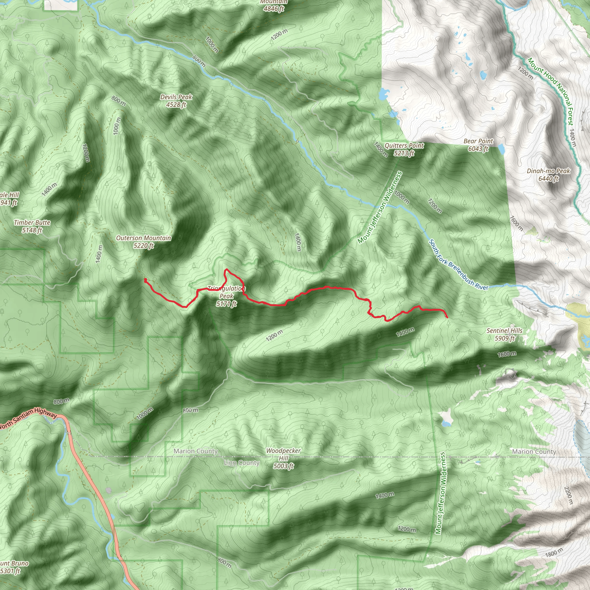Triangulation Trail mobile static map
