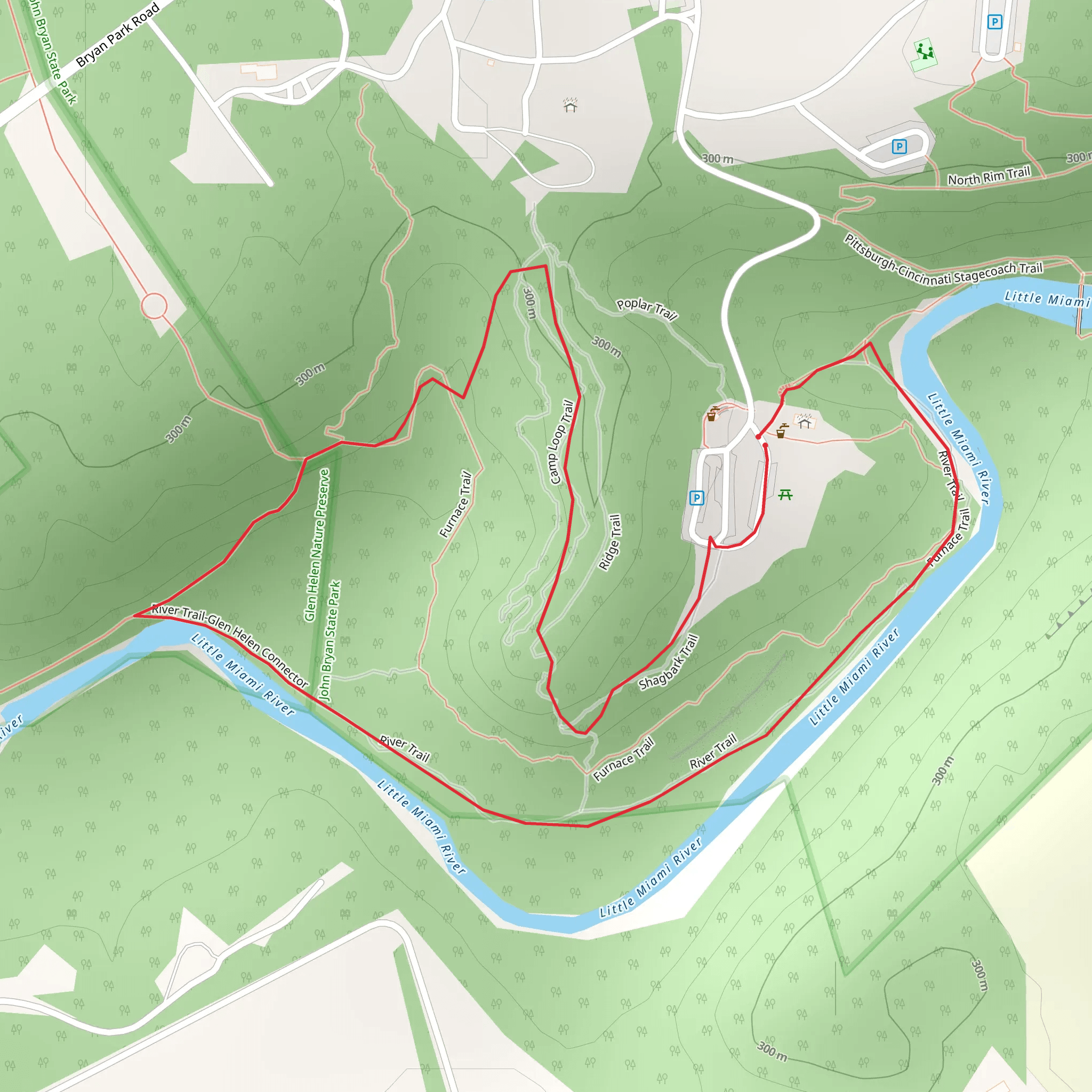 Ridge Loop Trail - Little Miami River mobile static map