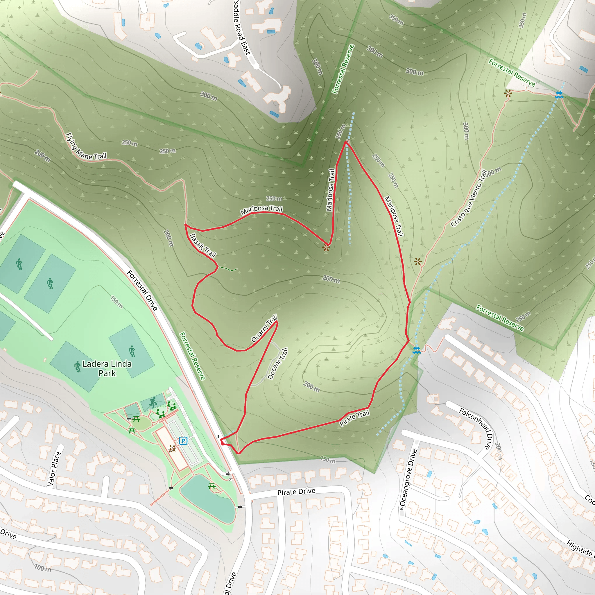Quarry - Mariposa - Bassalt Loop Trail mobile static map