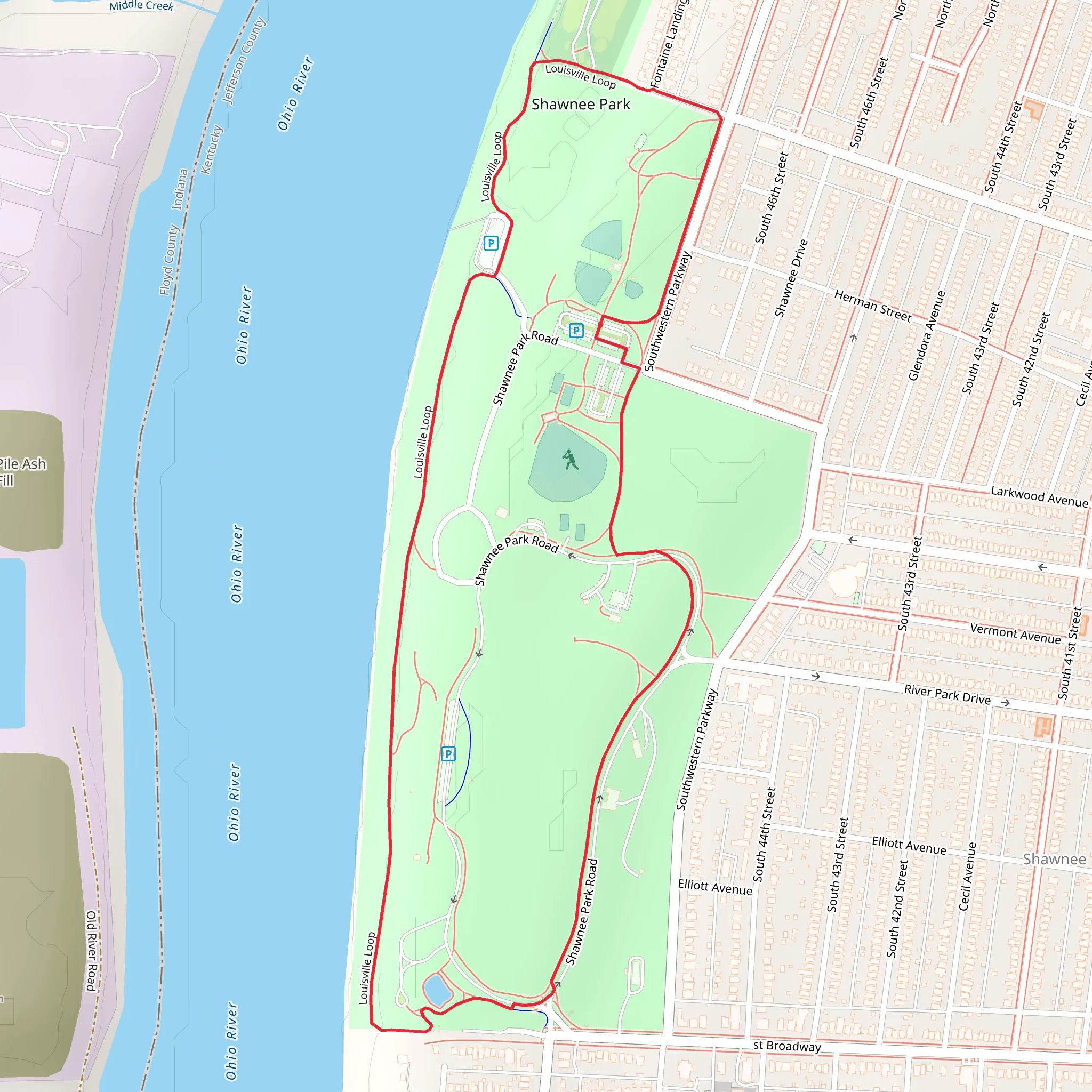 Shawnee Park Loop mobile static map