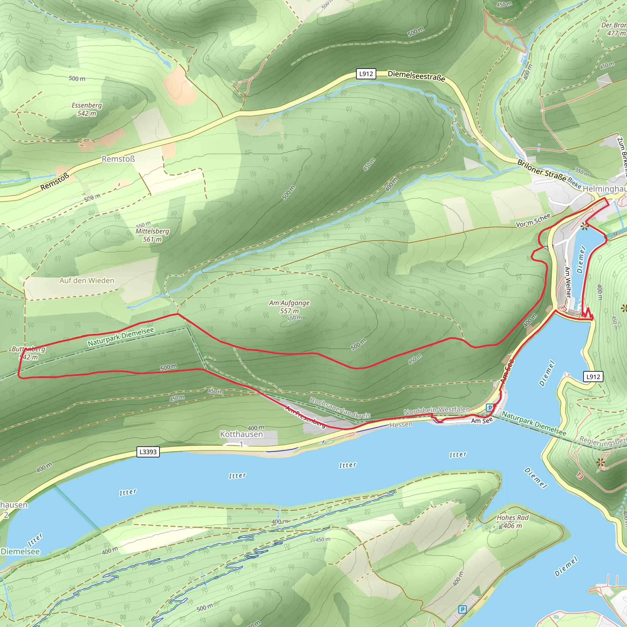 Buttenberg and Diemel Loop via Uplandweg mobile static map