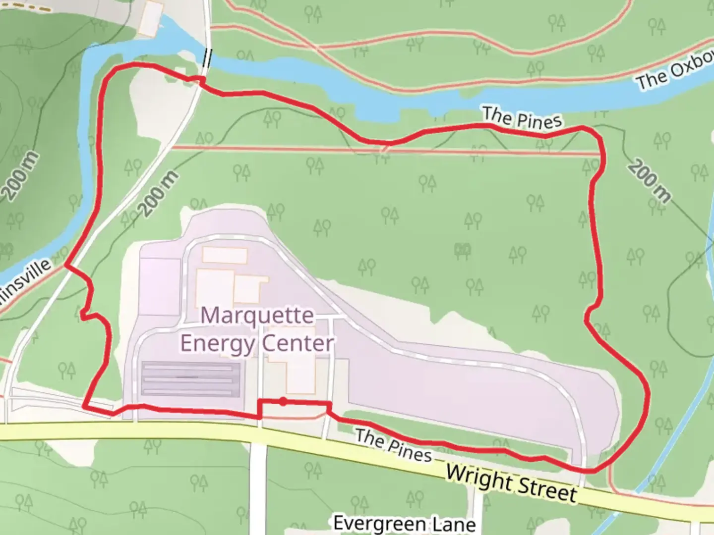 An image depicting the trail The Pines Loop and its surrounding area.