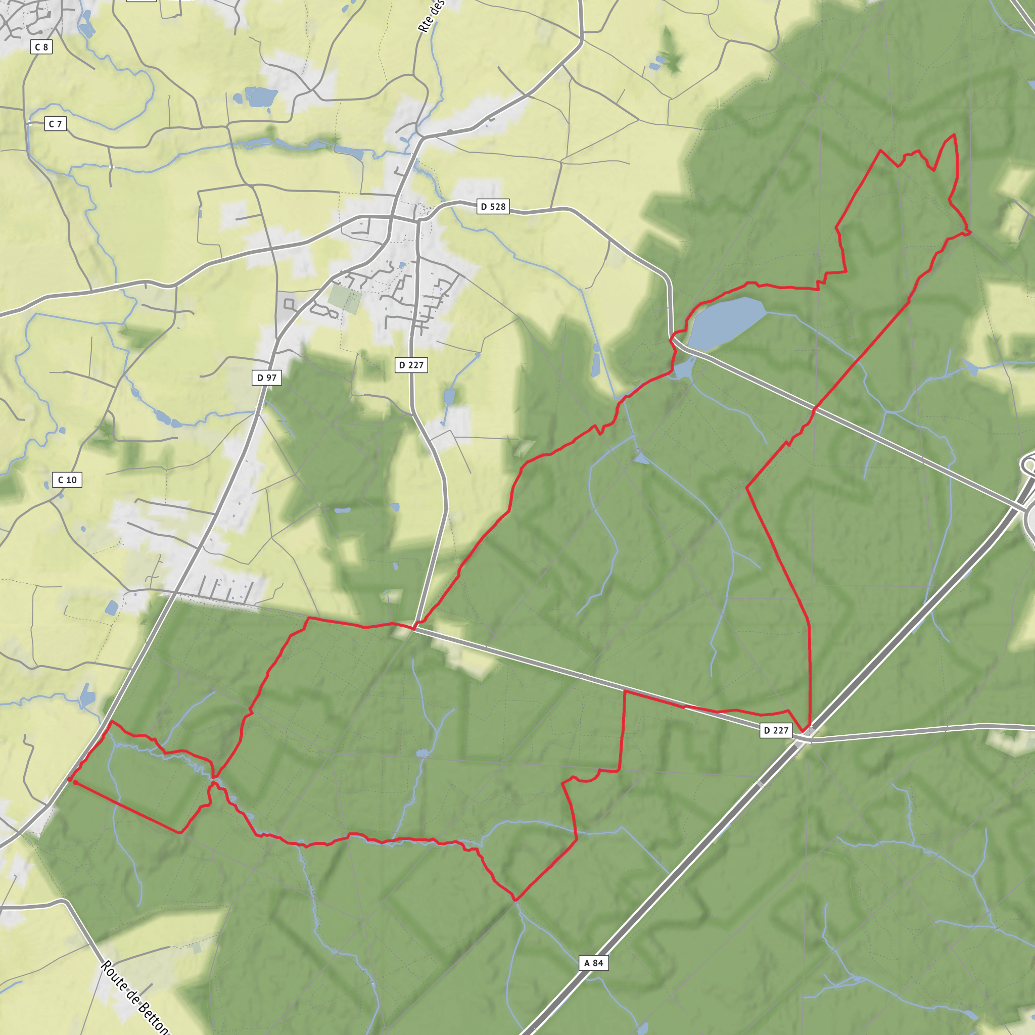 Short-half marathon in Foret de Rennes mobile static map