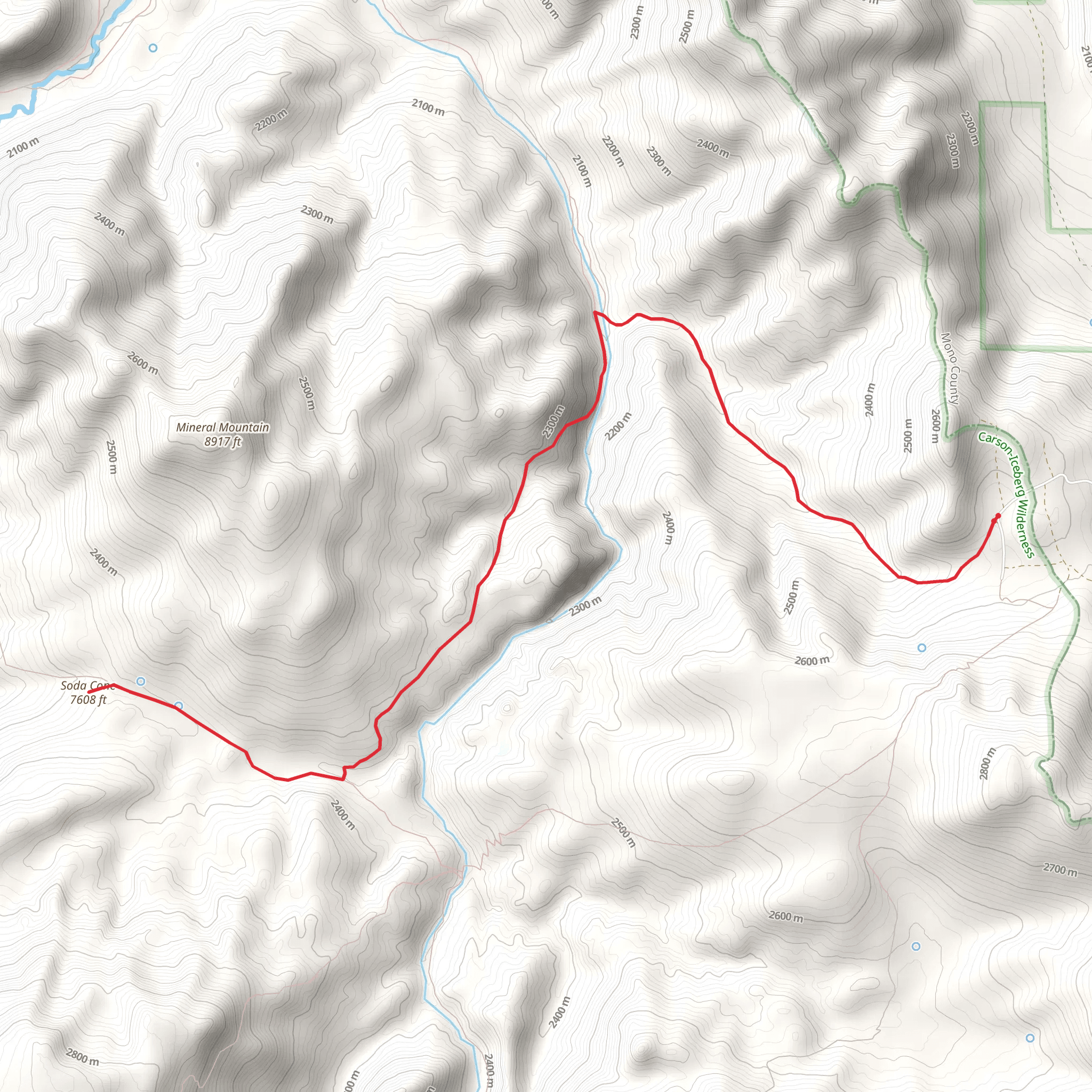 Soda Cone via Silver Creek Trail mobile static map