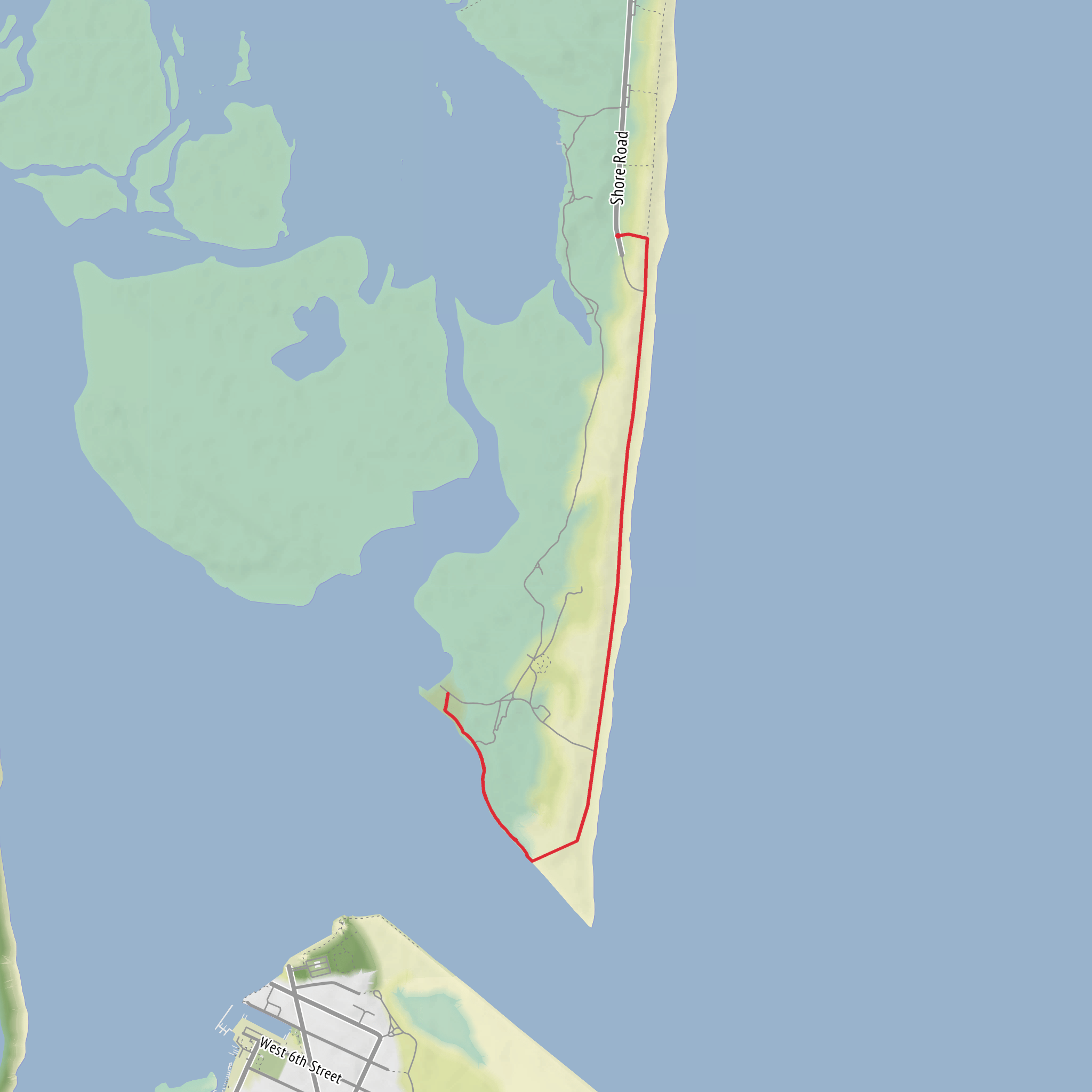 Barnegat Inlet via Ocean View Trail mobile static map